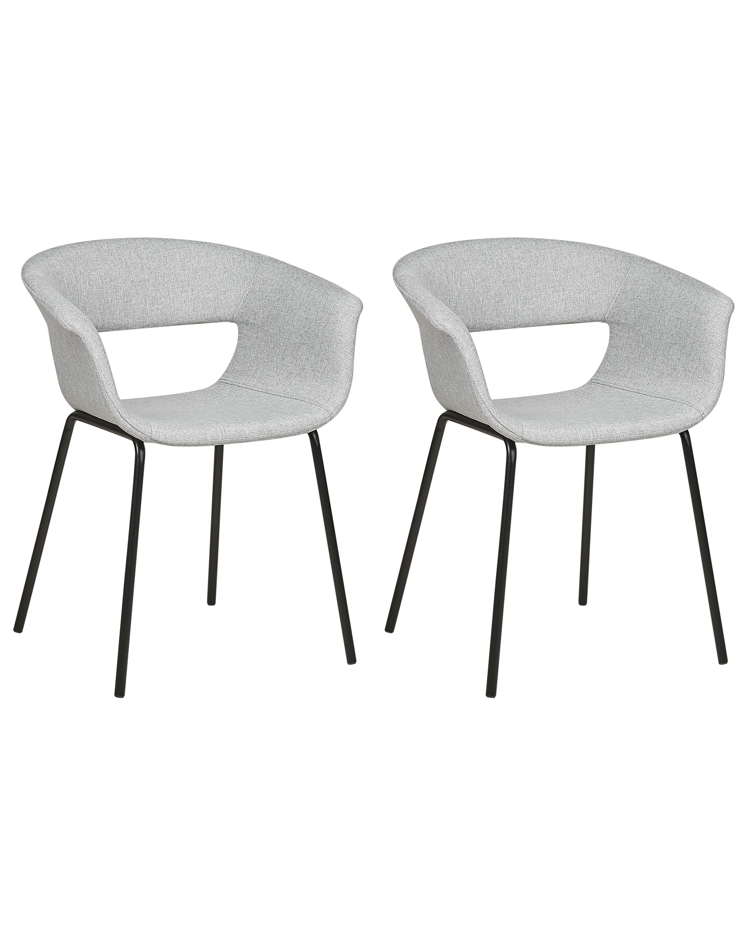 Conjunto de 2 sillas de comedor ELMA Tela Gris claro