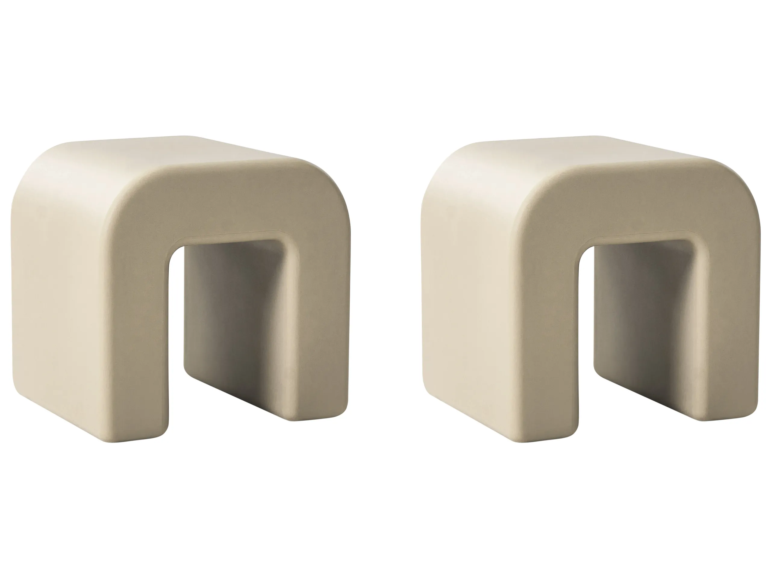 Conjunto de 2 mesas auxiliares MOZIA Verde oliva Beige