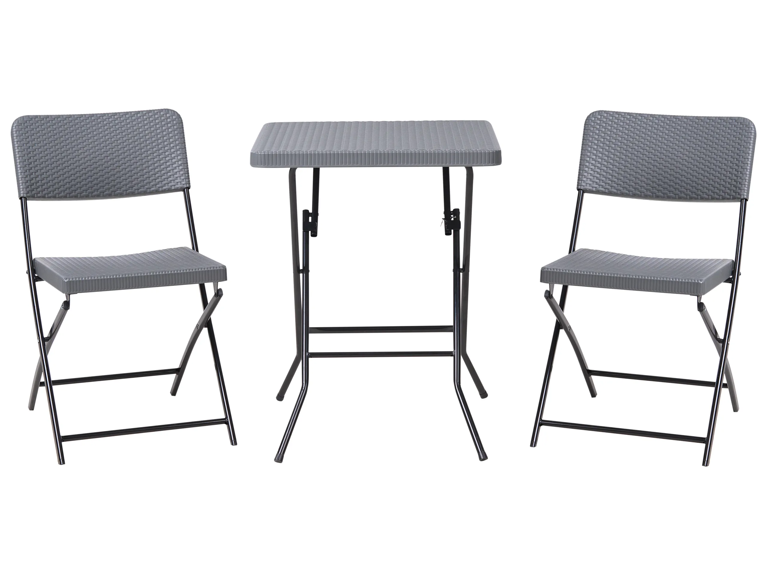 Bistro Set Folding TRAPPETO Grey
