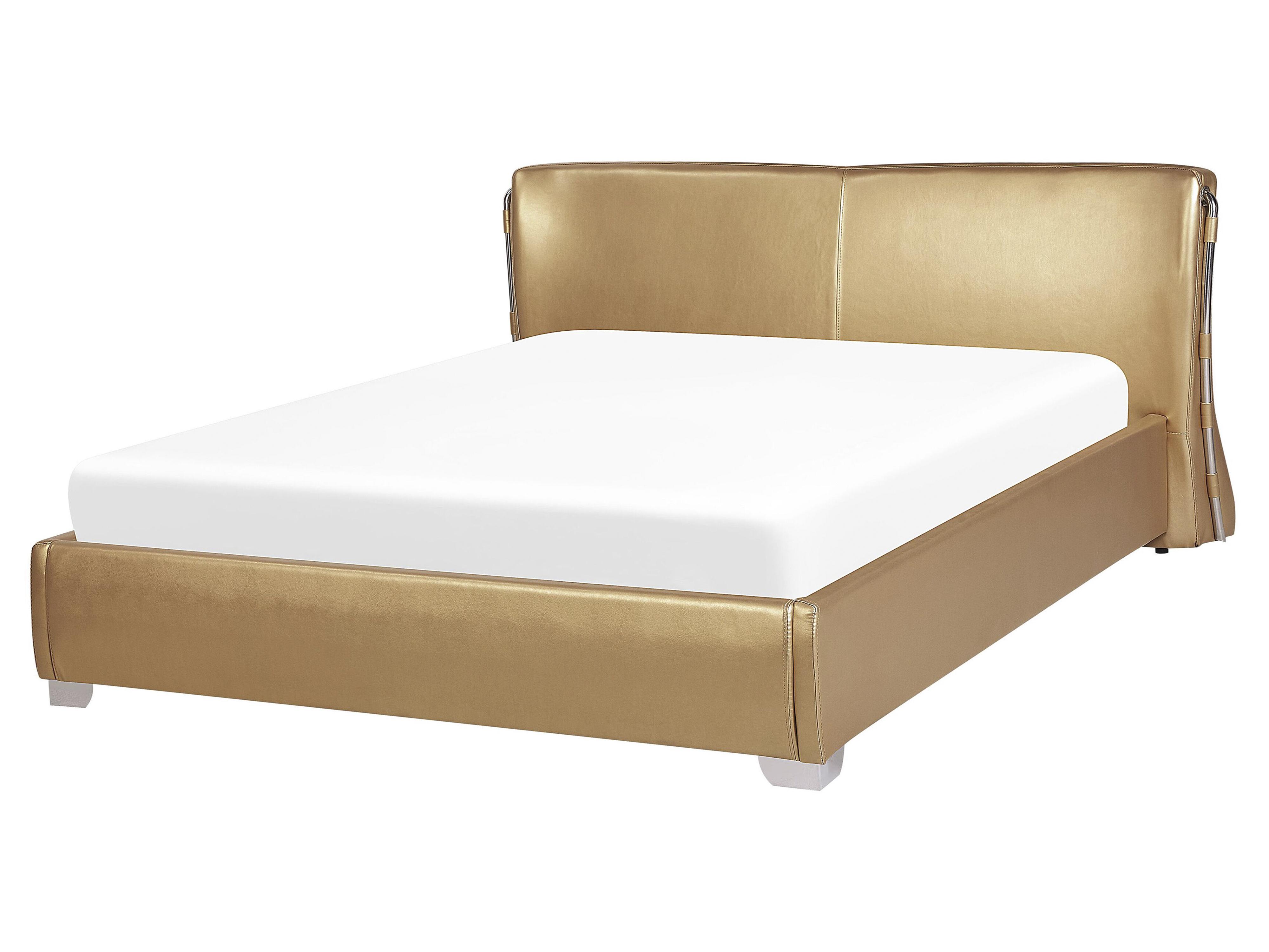 Cama de agua Piel PARIS 160 x 200 cm Dorado