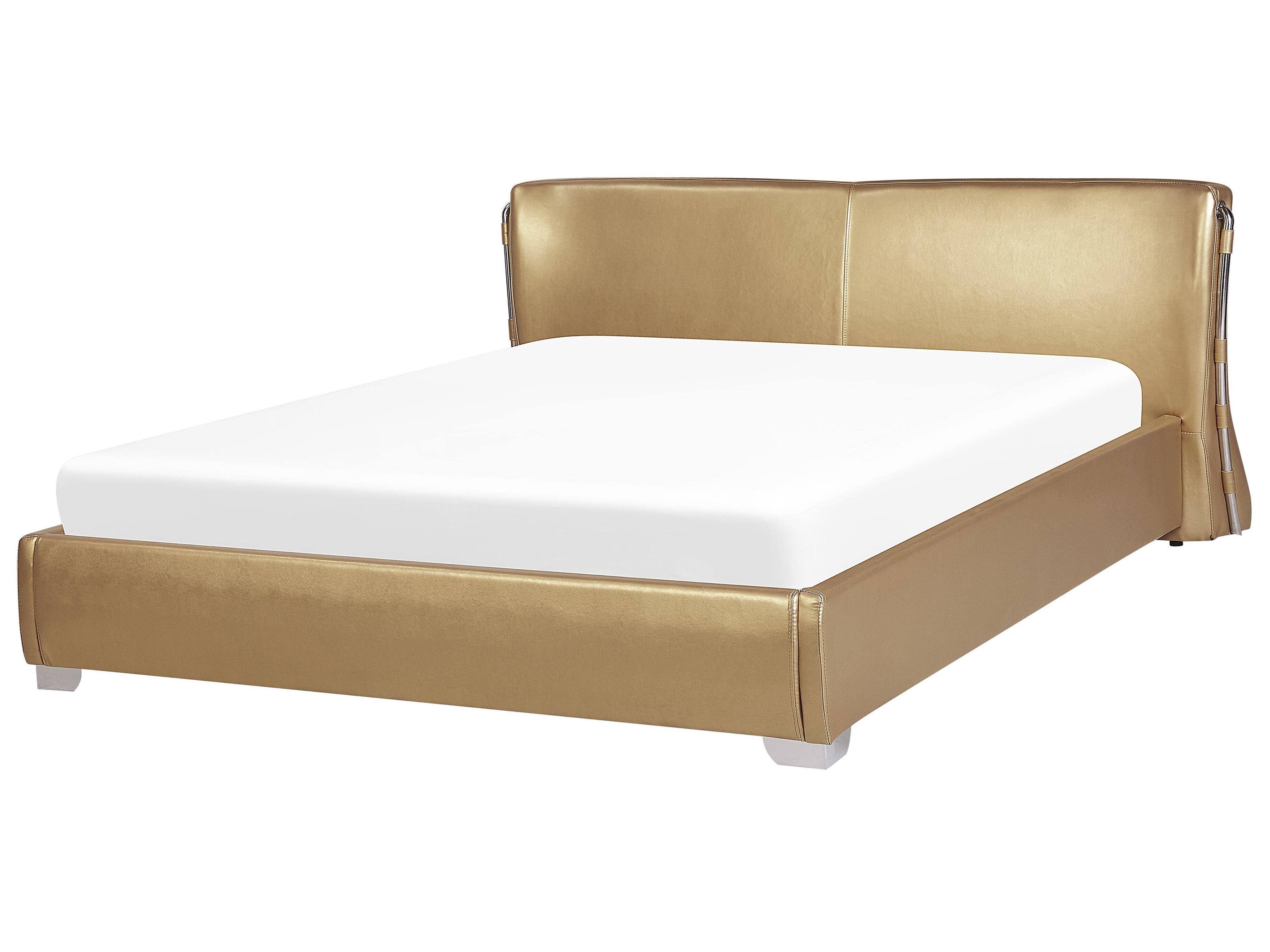 Cama Piel PARIS 180 x 200 cm Dorado