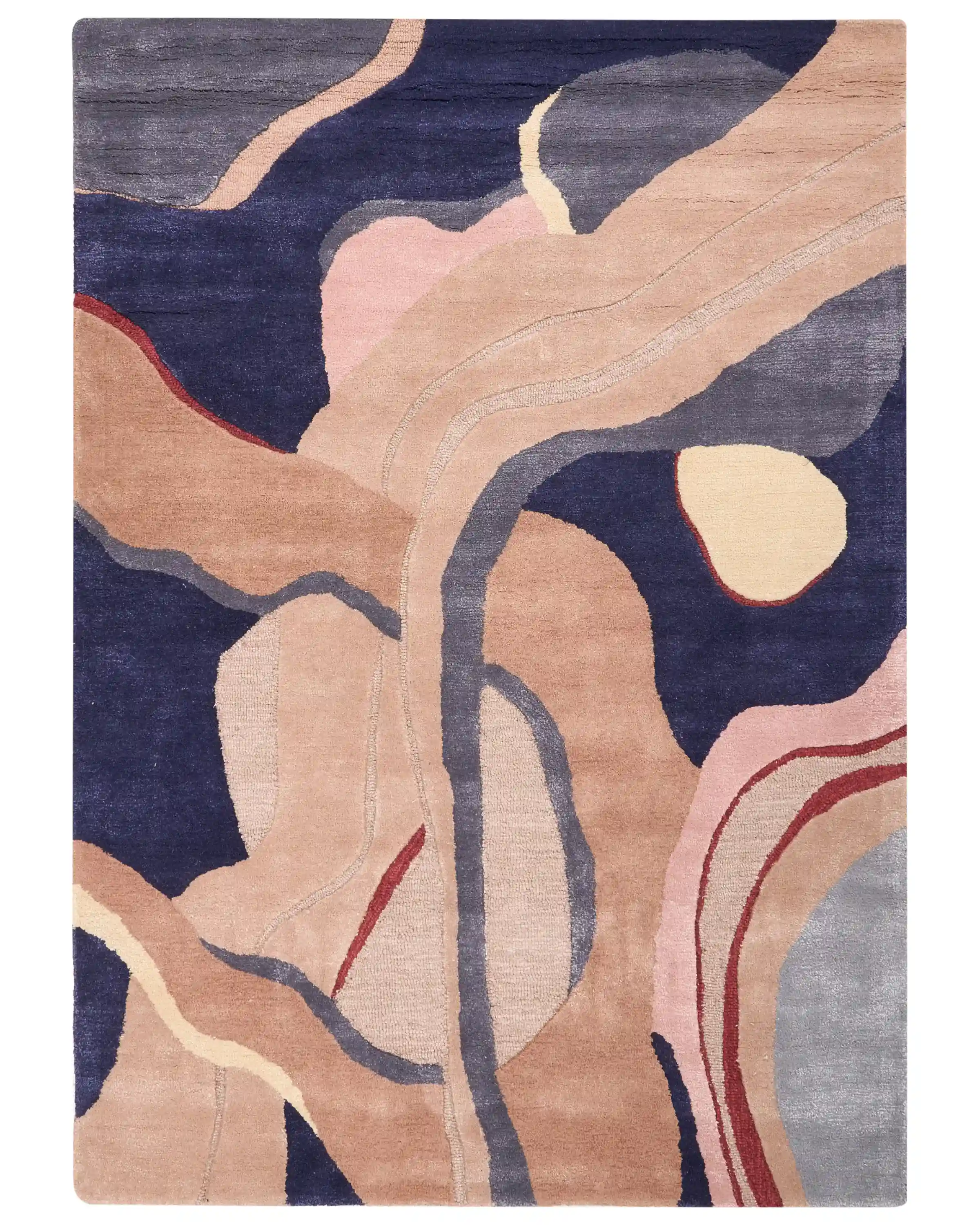 Alfombra ALMORA Beige/Azul 160 x 230 cm Viscosa