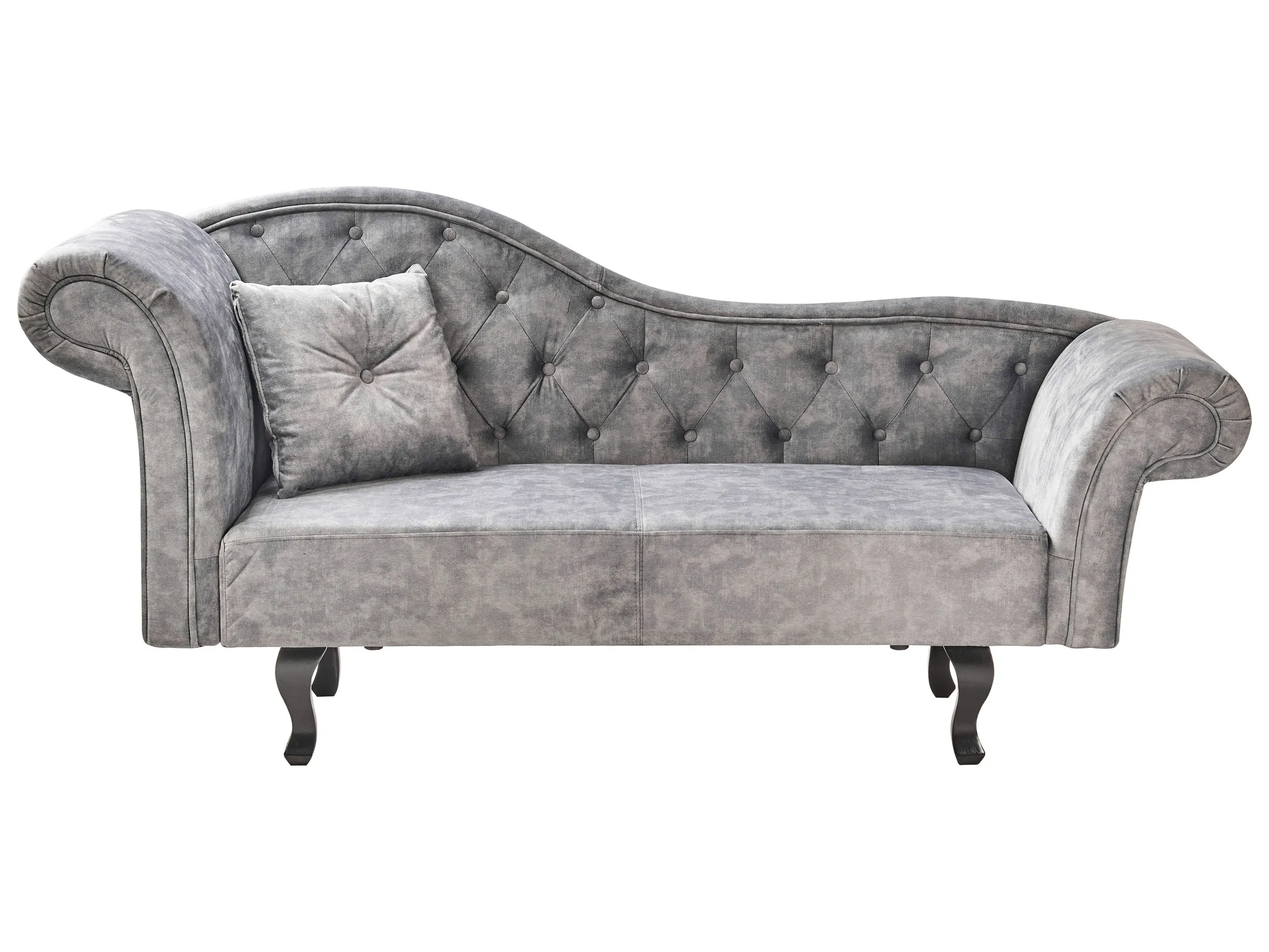 Chaise longue izquierdo LATTES II Terciopelo Gris