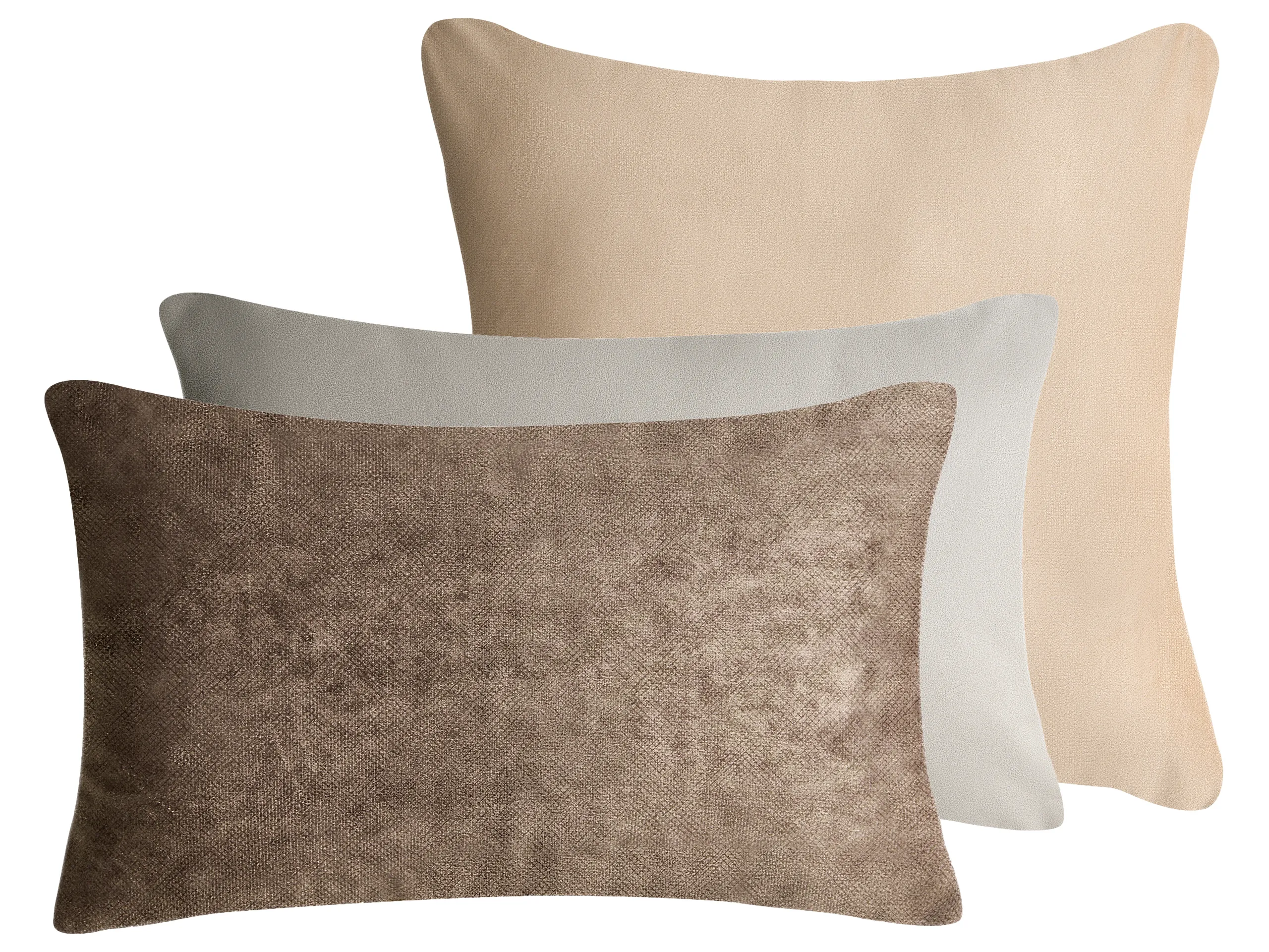 Conjunto de 3 cojines decorativos VATICA Terciopelo 30 x 50 cm 45 x 45 cm Multicolor Liso