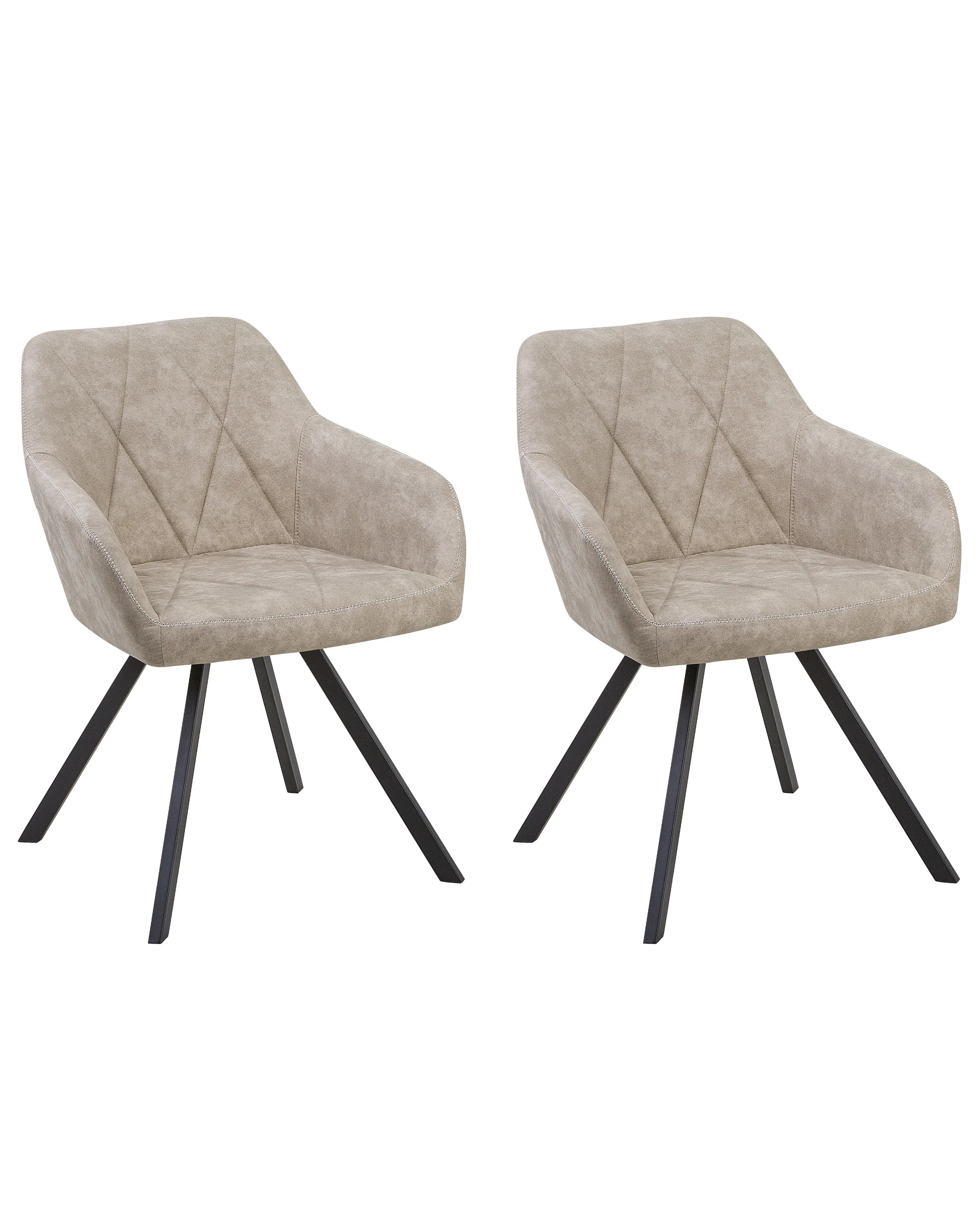 Conjunto de 2 sillas de comedor MONEE Tela Beige