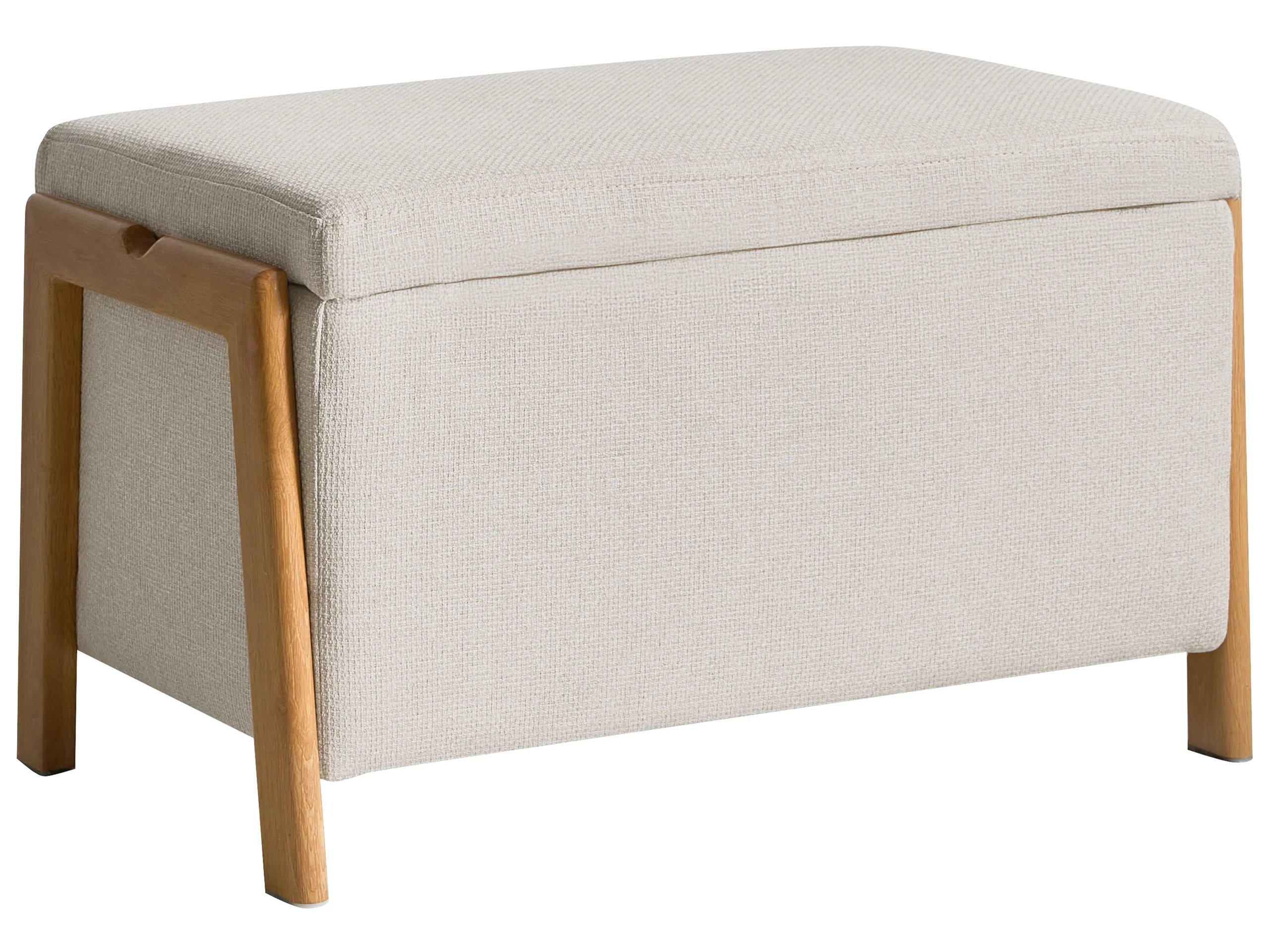 Banco tapizado con almacenaje EDLAND Tela Beige claro