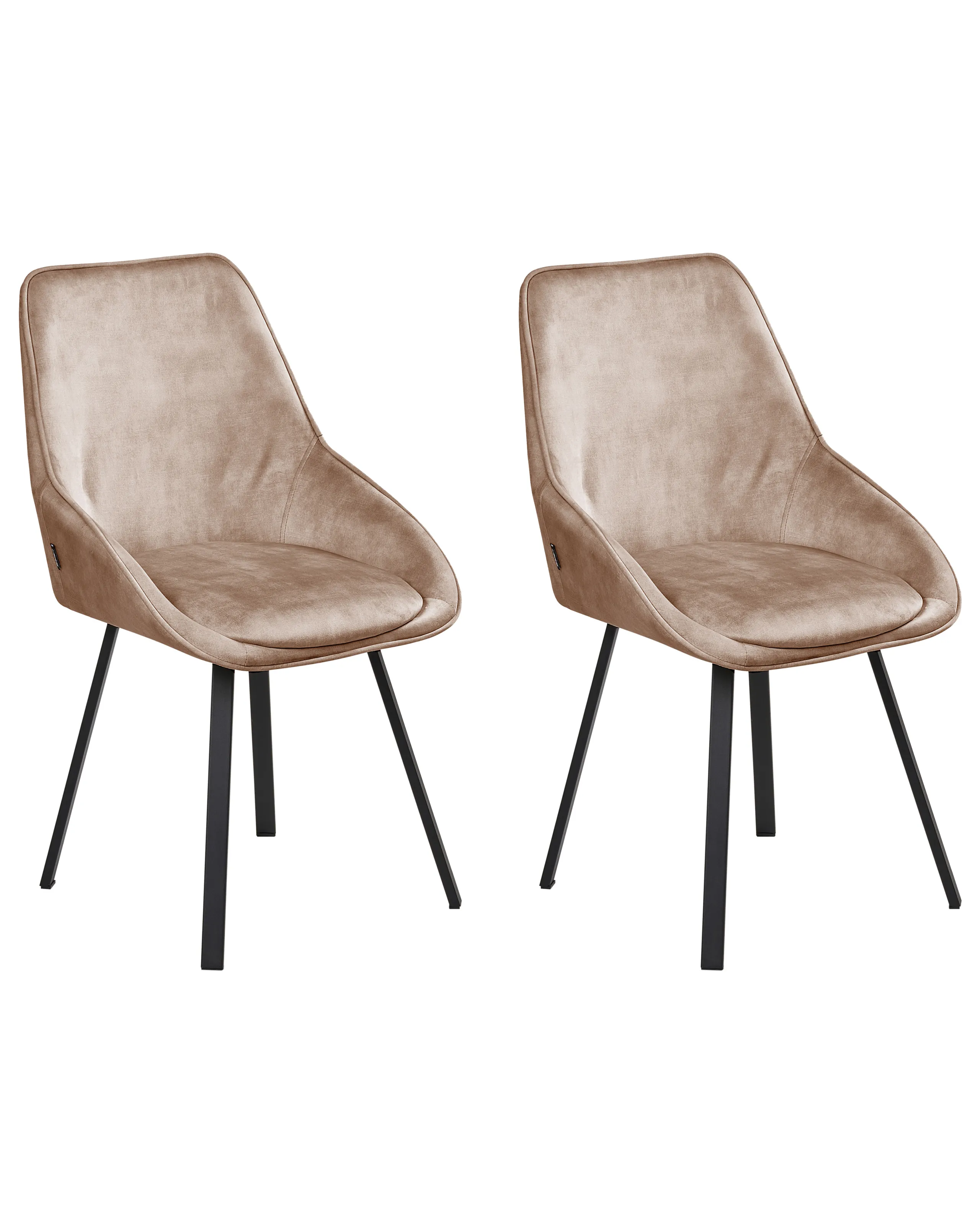 Conjunto de 2 sillas de comedor giratoria TERLTON Terciopelo Beige