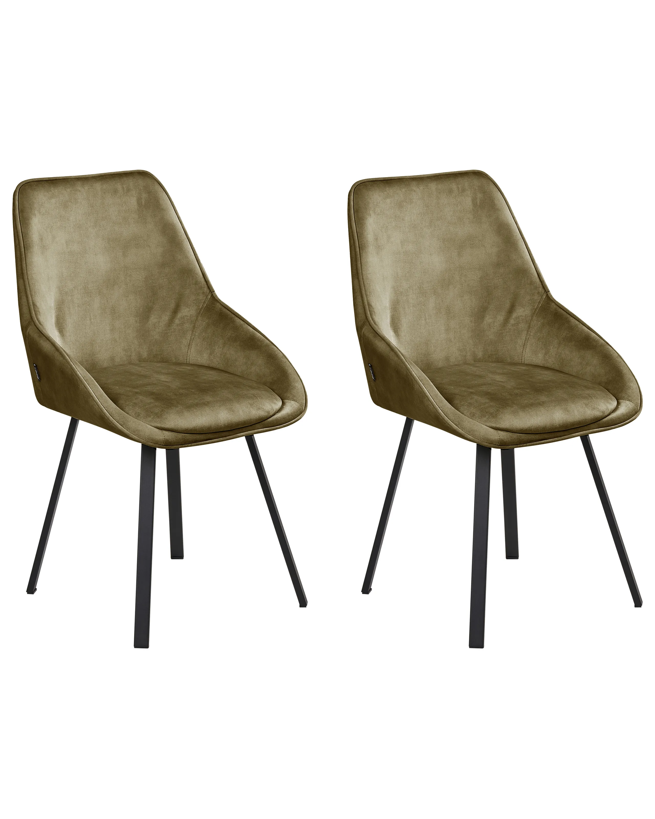 Conjunto de 2 sillas de comedor giratoria TERLTON Terciopelo Verde