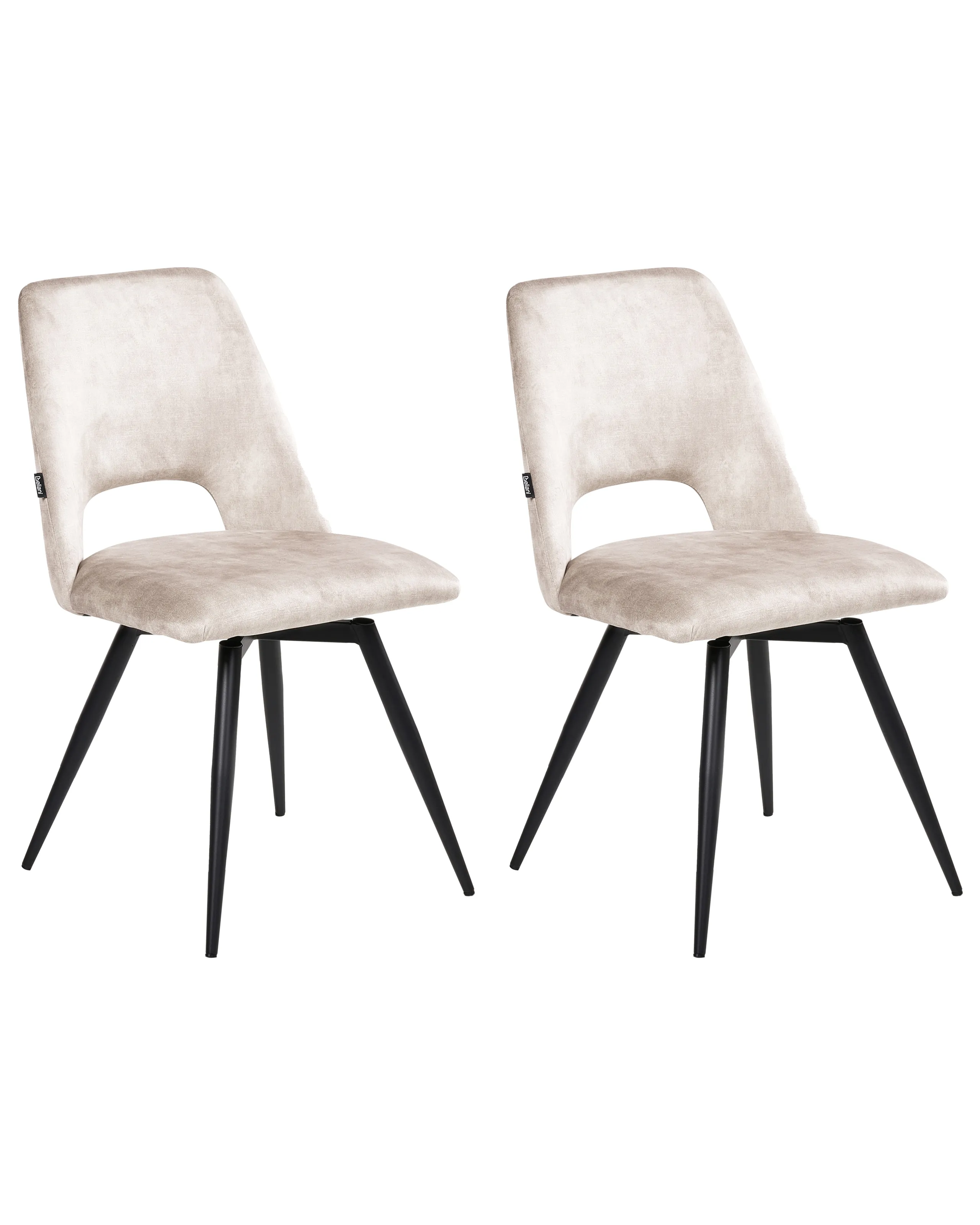 Conjunto de 2 sillas de comedor giratoria HALLETT Terciopelo Beige claro