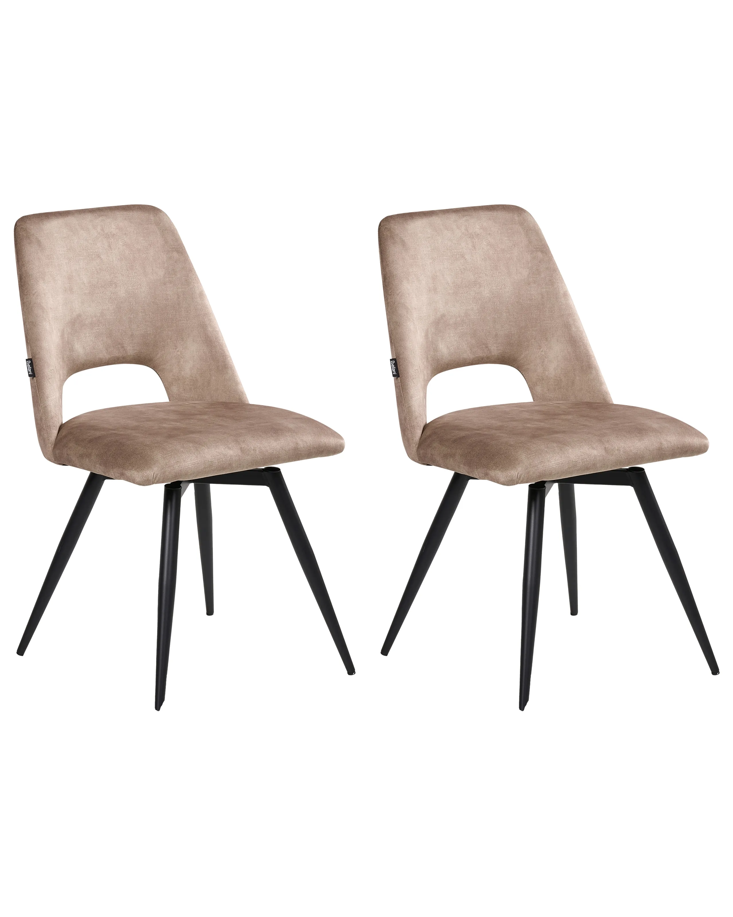 Conjunto de 2 sillas de comedor giratoria HALLETT Terciopelo Beige