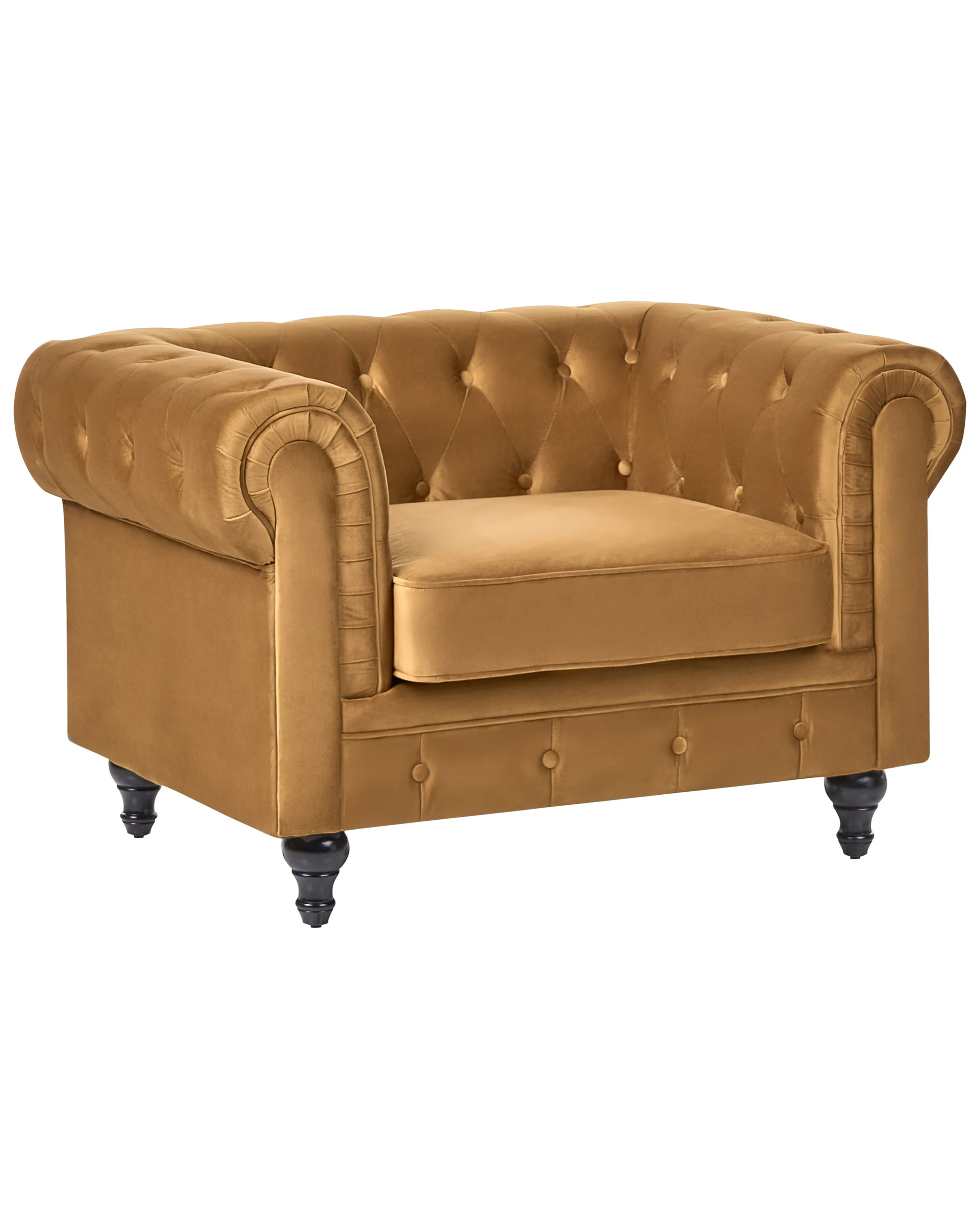 Armchair CHESTERFIELD Velvet Gold