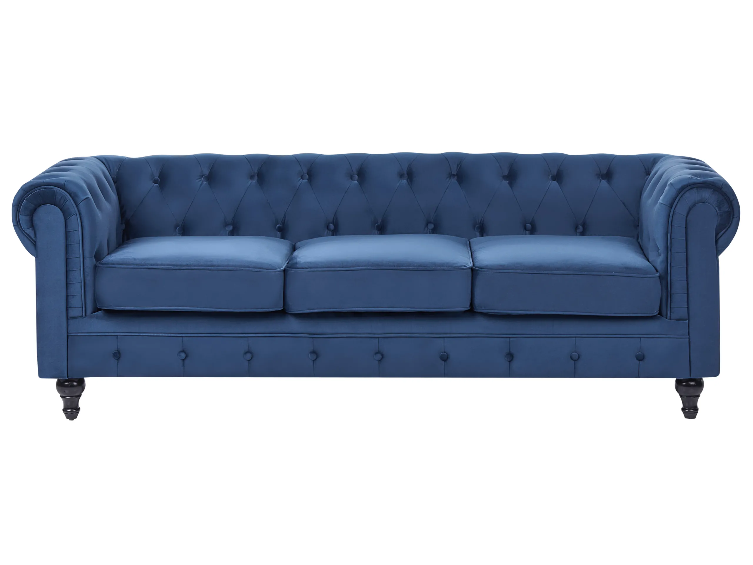 Sofa 3 Seater CHESTERFIELD Velvet Navy Blue