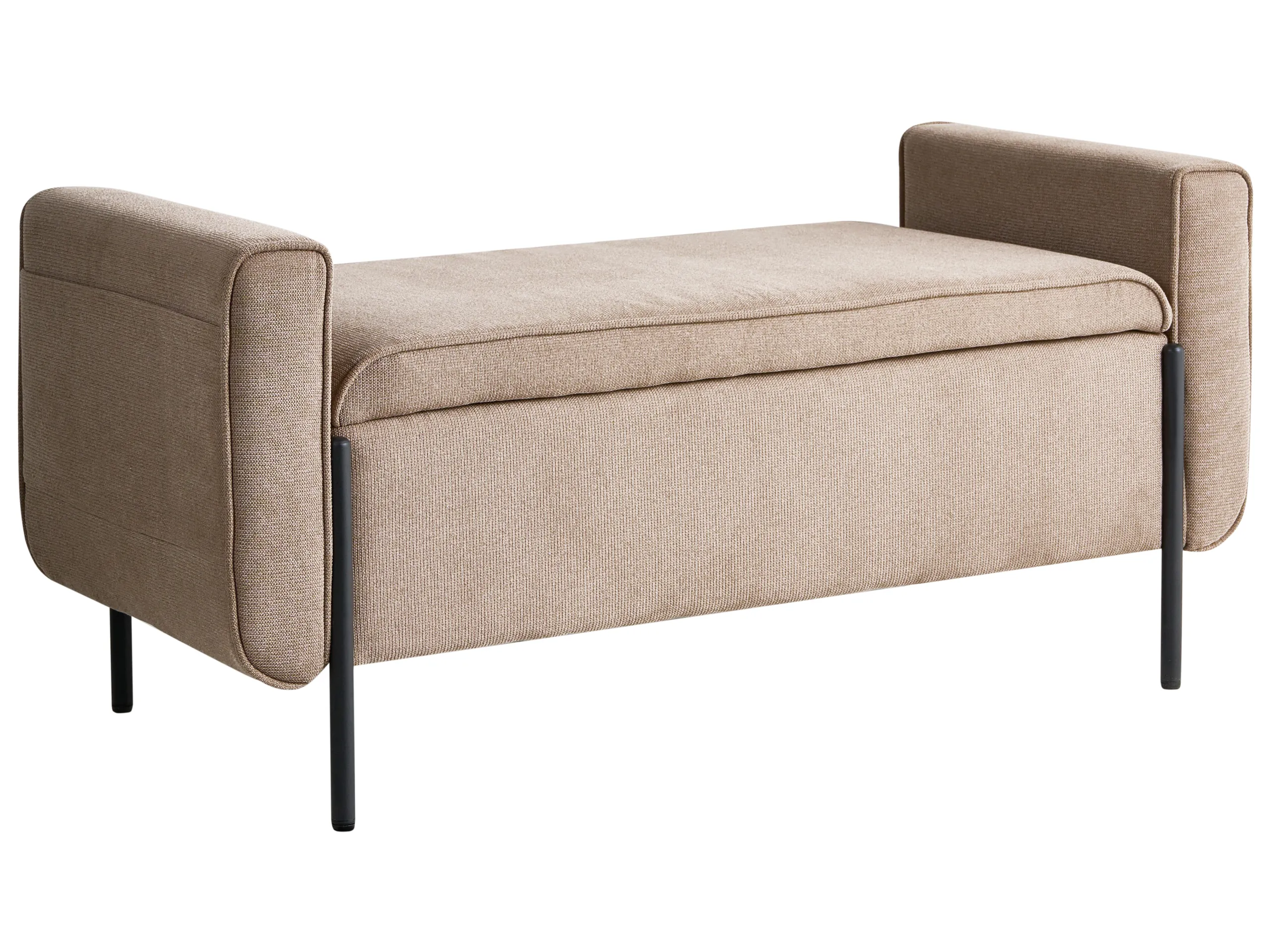 Banco tapizado con almacenaje LEWES Tela Beige