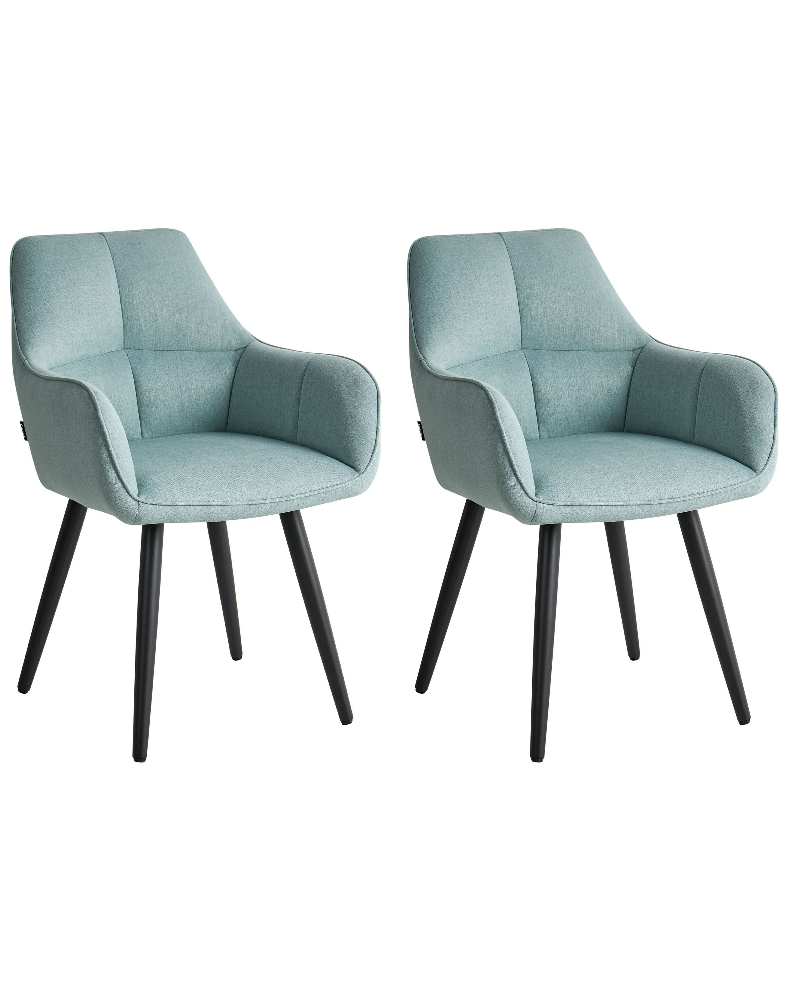 Conjunto de 2 sillas de comedor TIRANO Lino sintético Azul claro