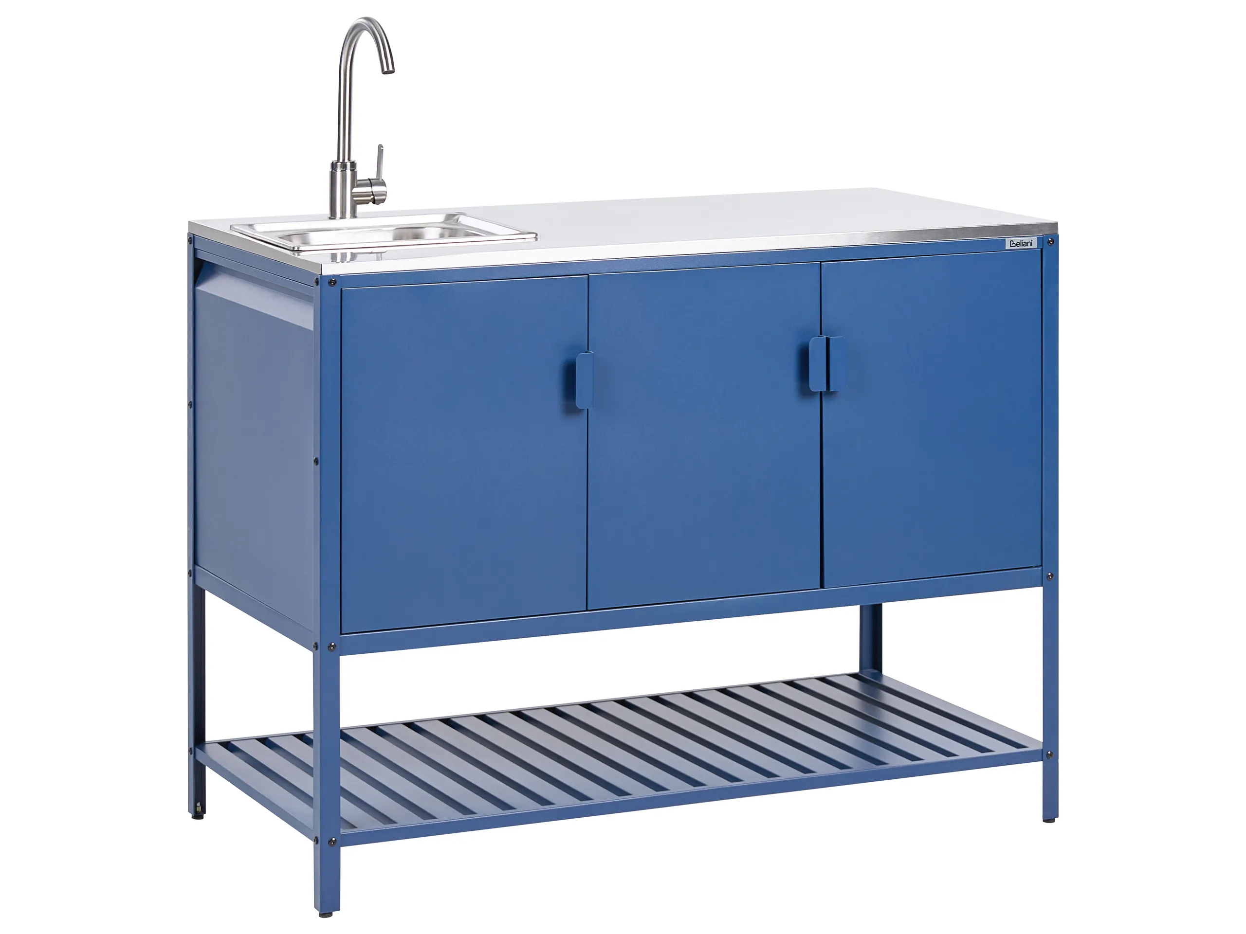 Armario de cocina exterior con fregadero MAENZA Metal Azul
