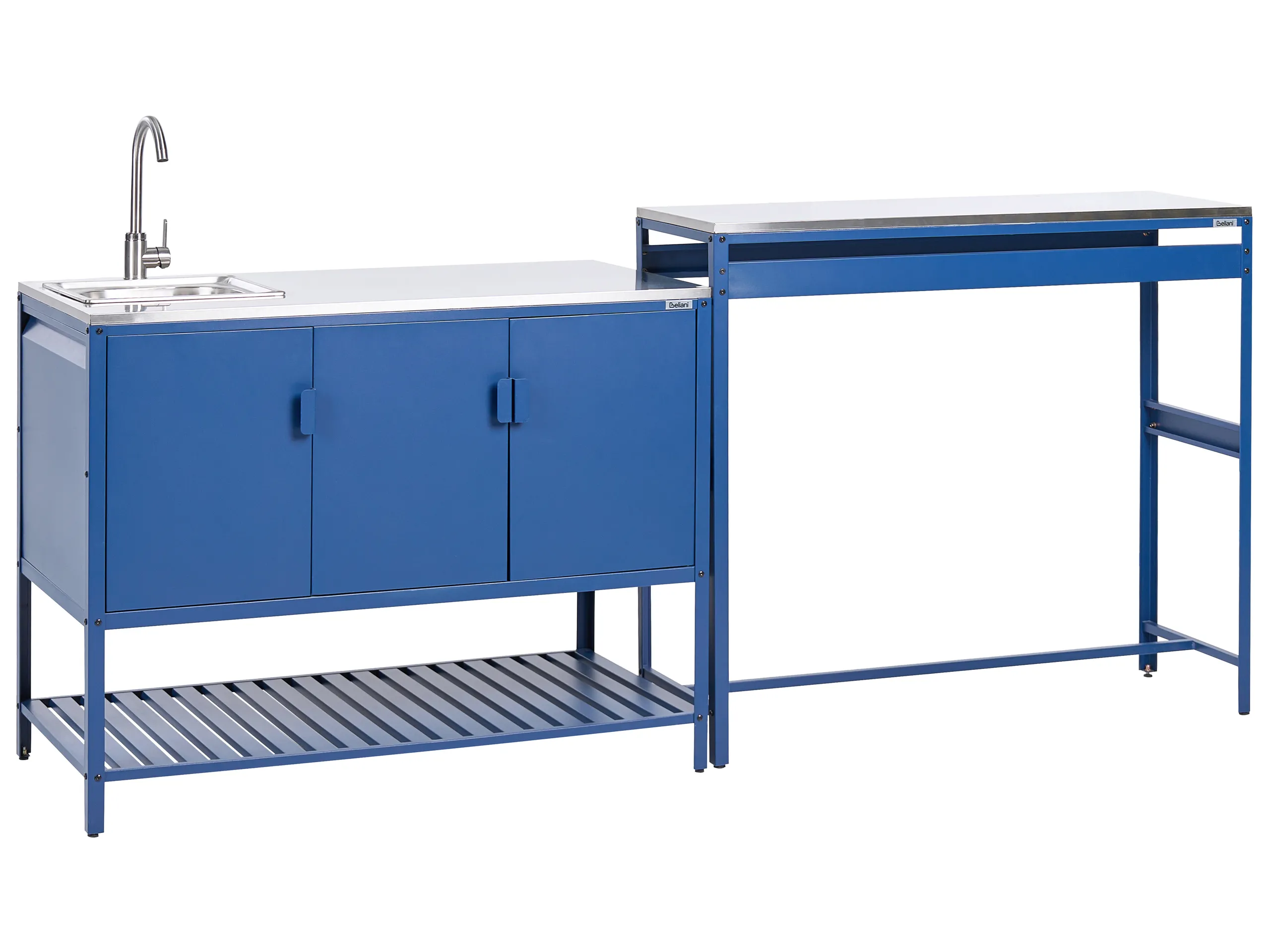 2 Piece Outdoor Kitchen Set with Sink MAENZA Metal Blue
