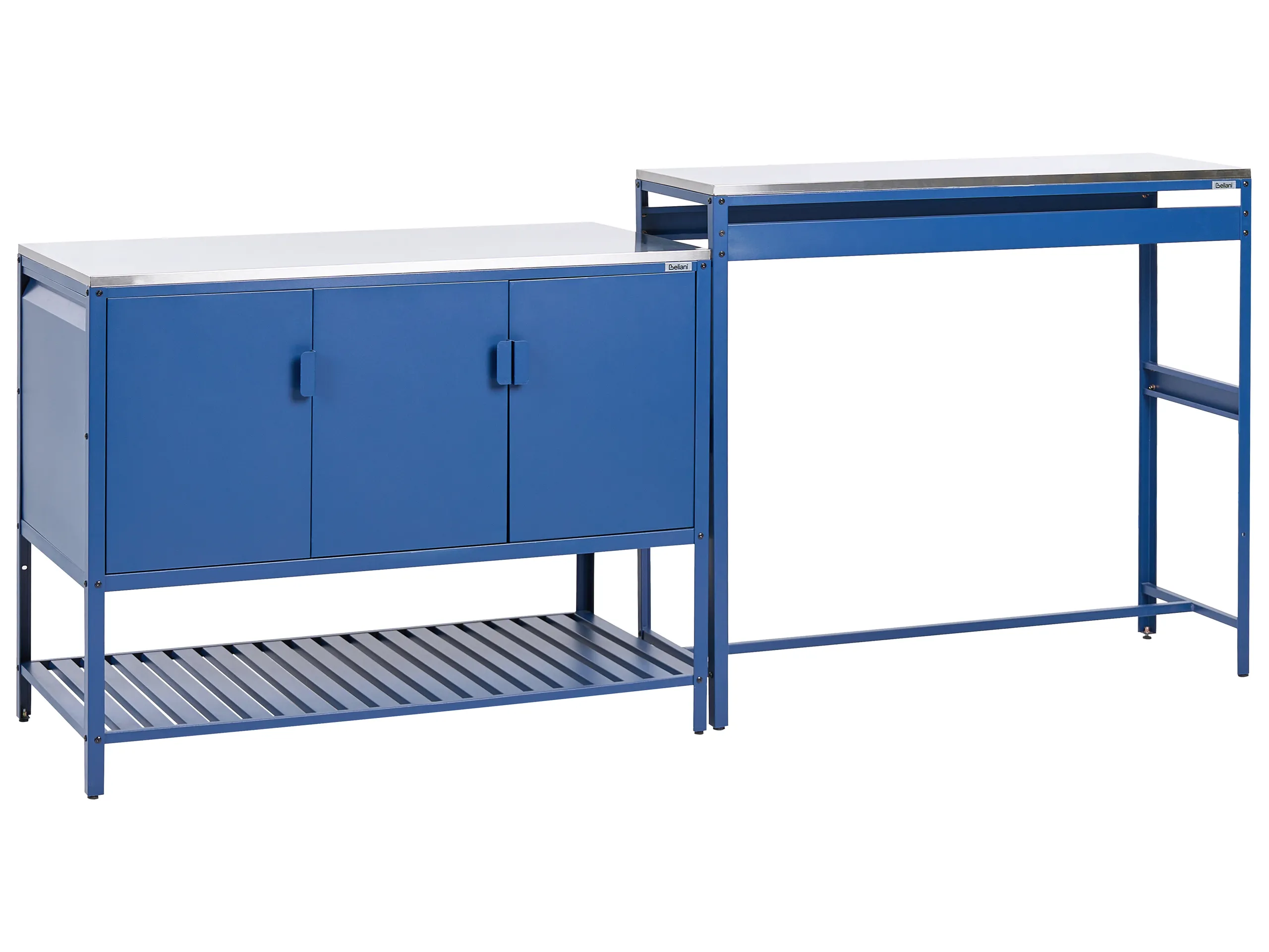 2 Piece Outdoor Kitchen Set with Bar Table MAENZA Metal Blue
