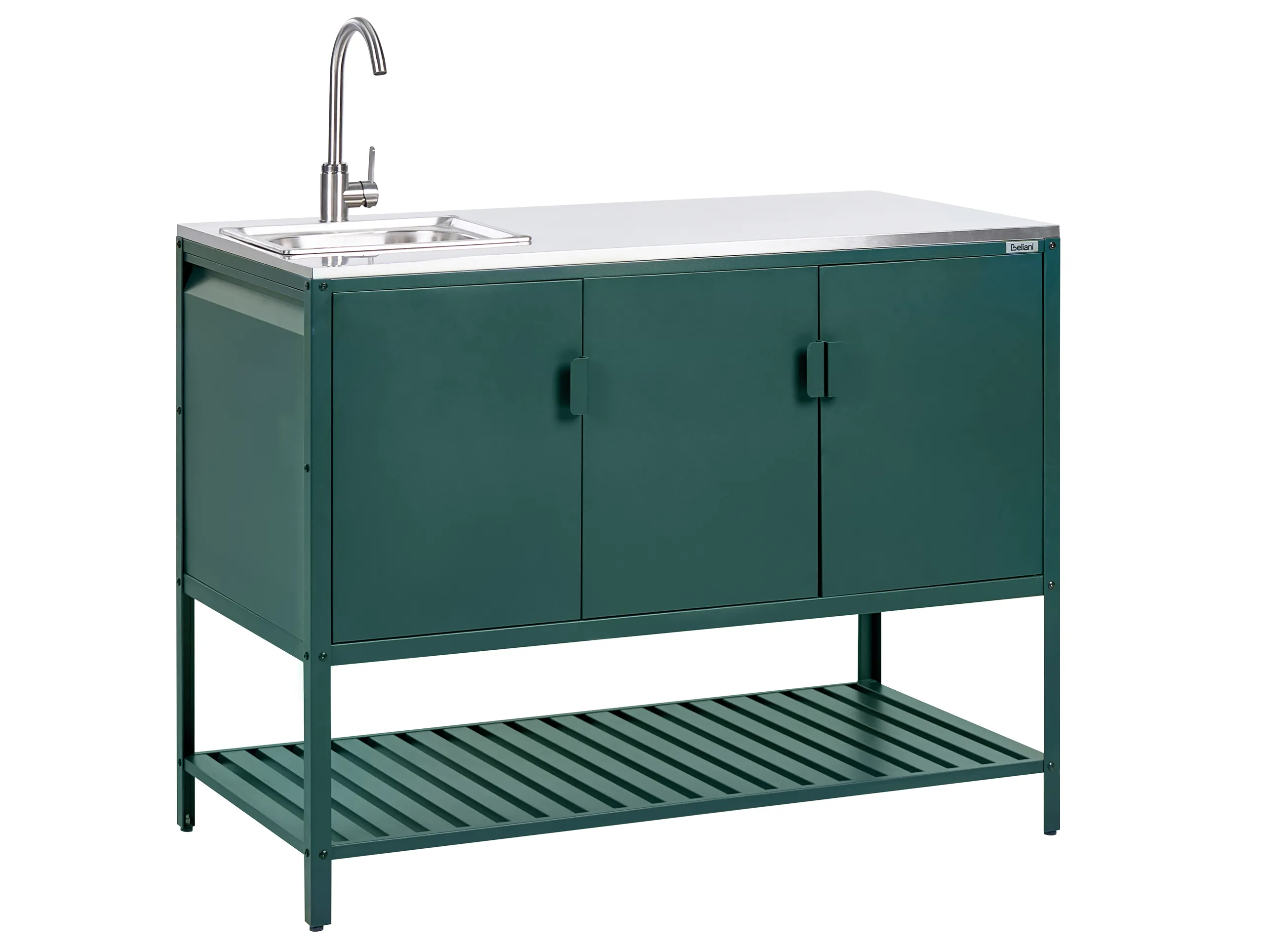 Armario de cocina exterior con fregadero MAENZA Metal Verde
