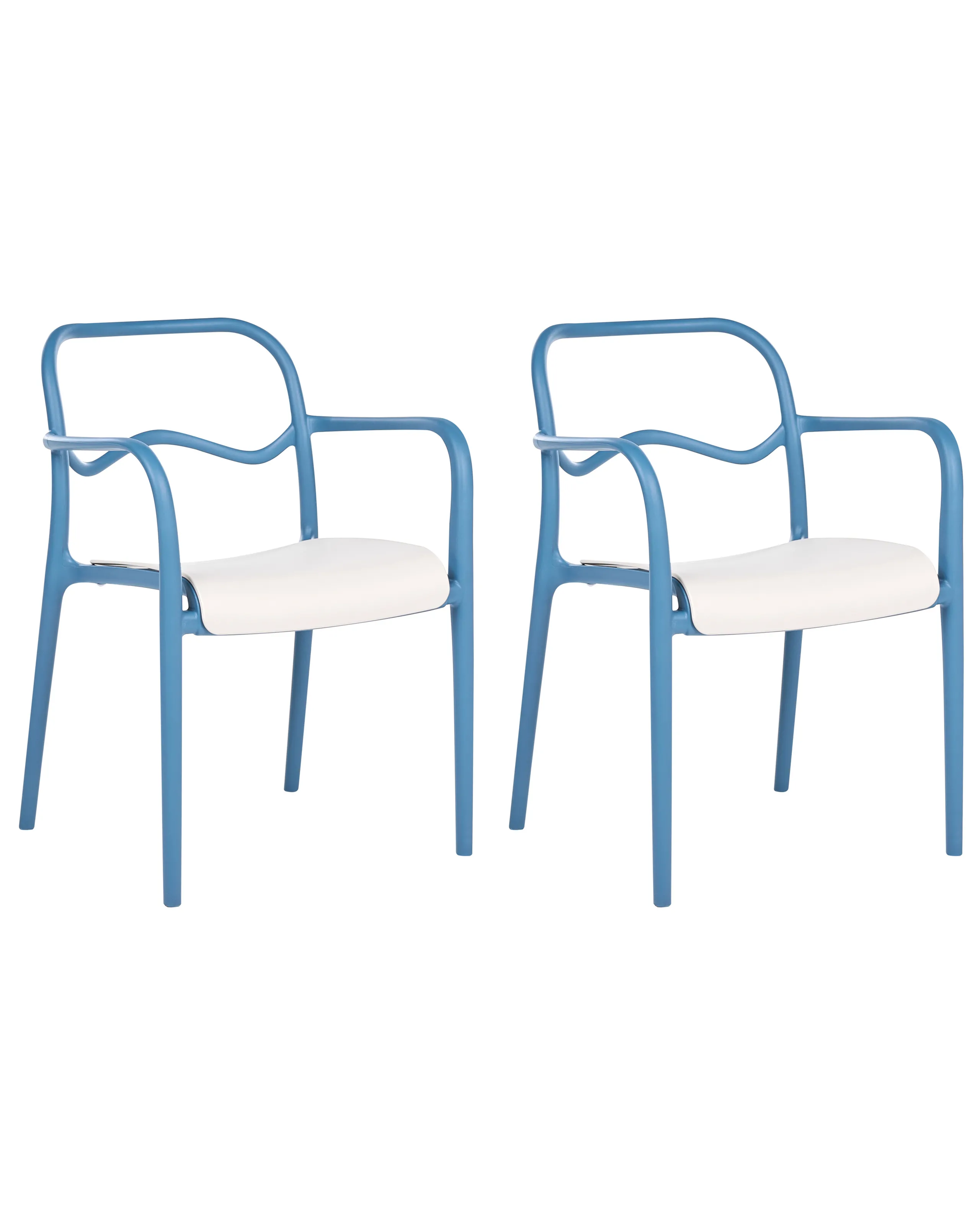 Conjunto de 2 sillas de jardín THASOS Material sintético Azul