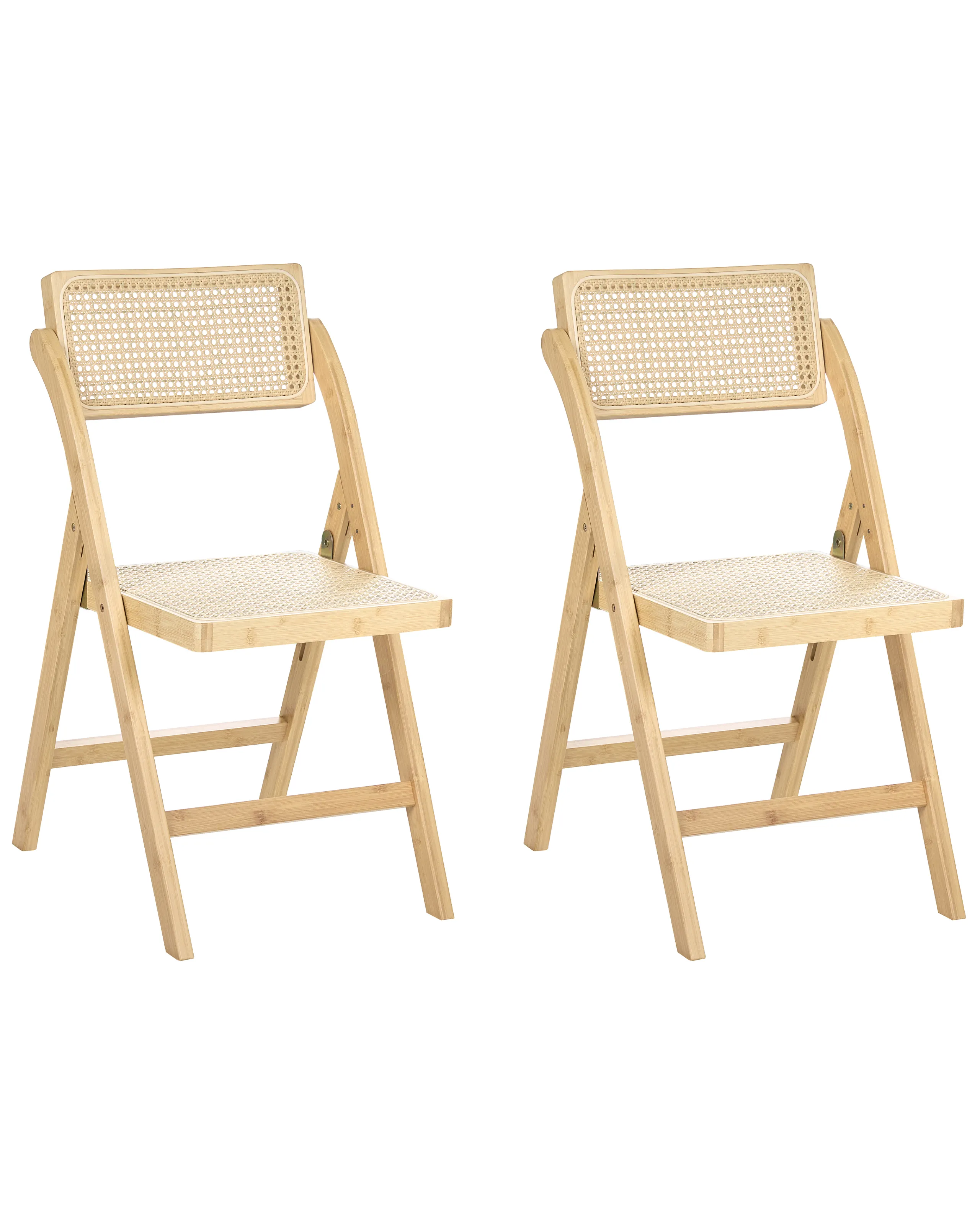 Conjunto de 2 sillas de comedor plegable MODANE Bambú Marrón claro