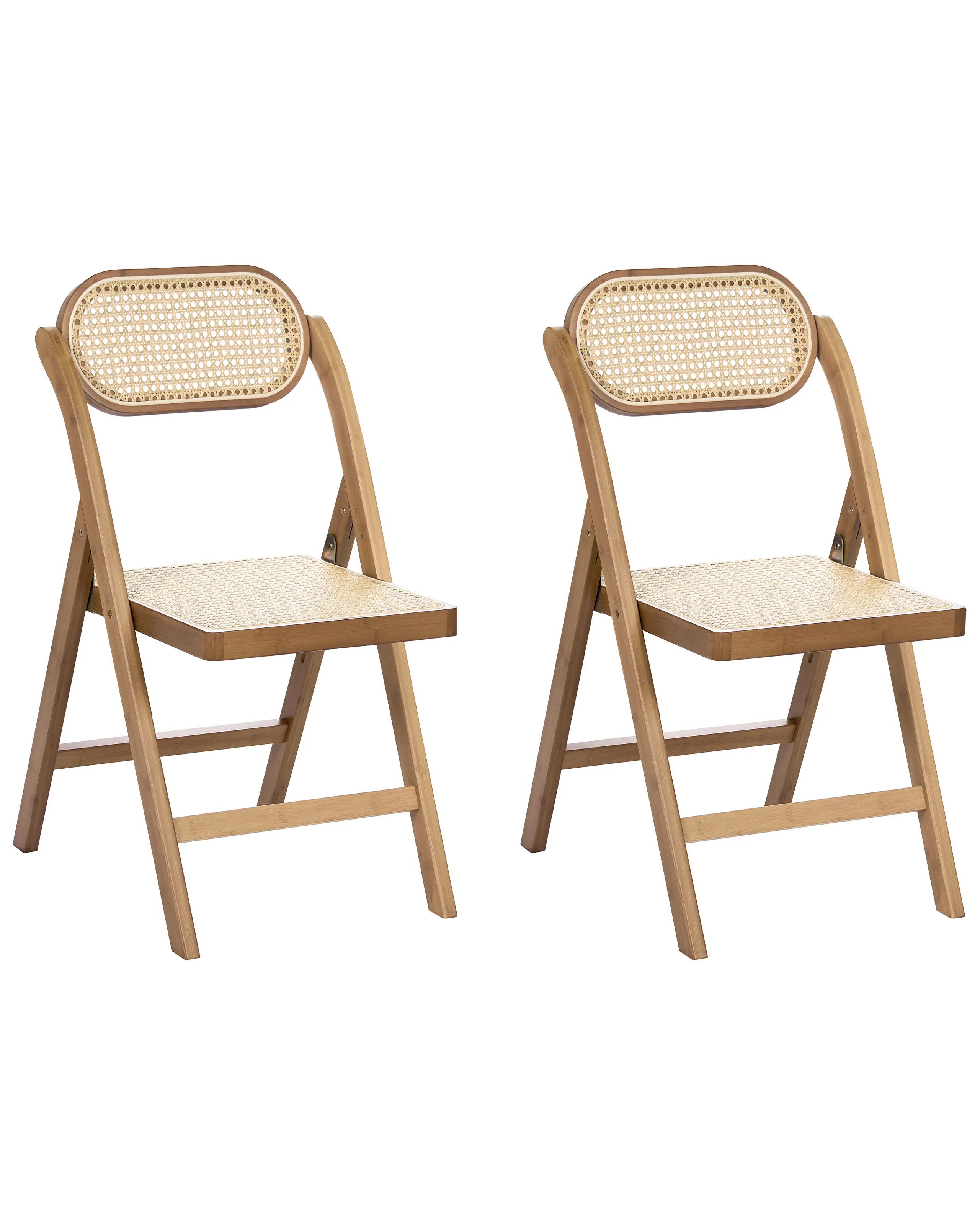 Conjunto de 2 sillas de comedor plegable ORAISON Bambú Marrón
