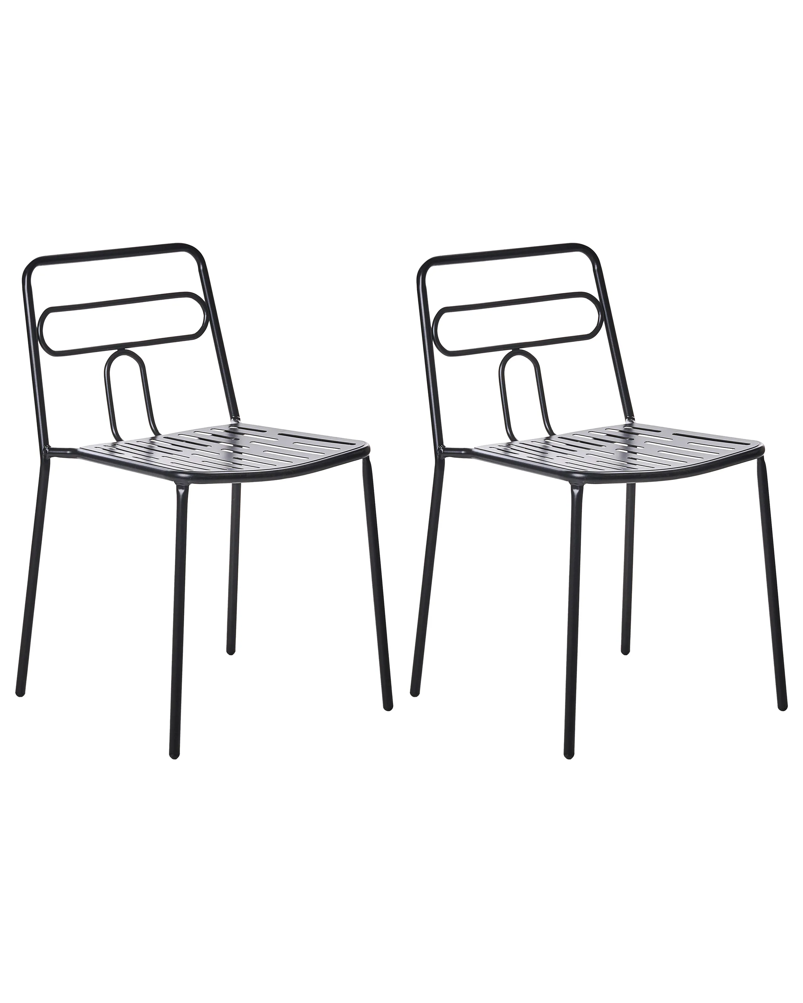 Conjunto de 2 sillas de jardín AGEROLA Metal Negro