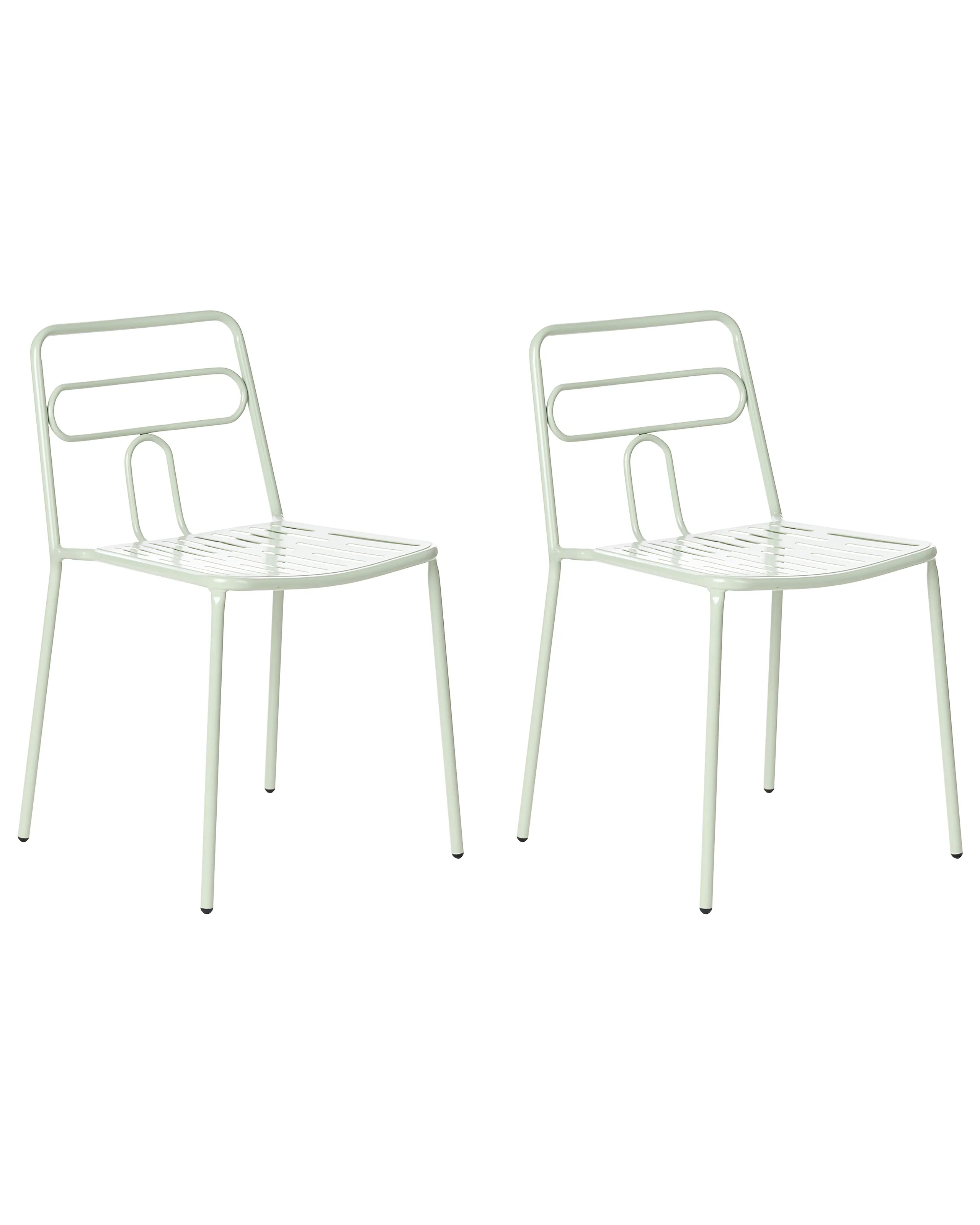 Conjunto de 2 sillas de jardín AGEROLA Metal Verde claro