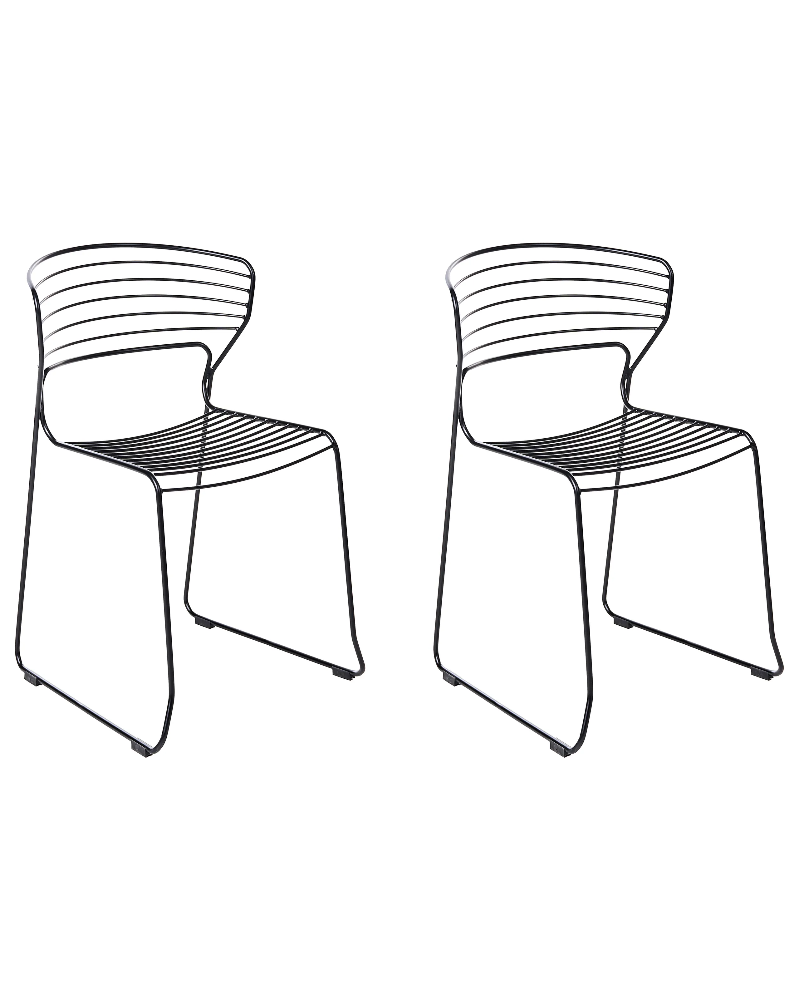 Conjunto de 2 sillas de jardín PISTOIA Metal Negro
