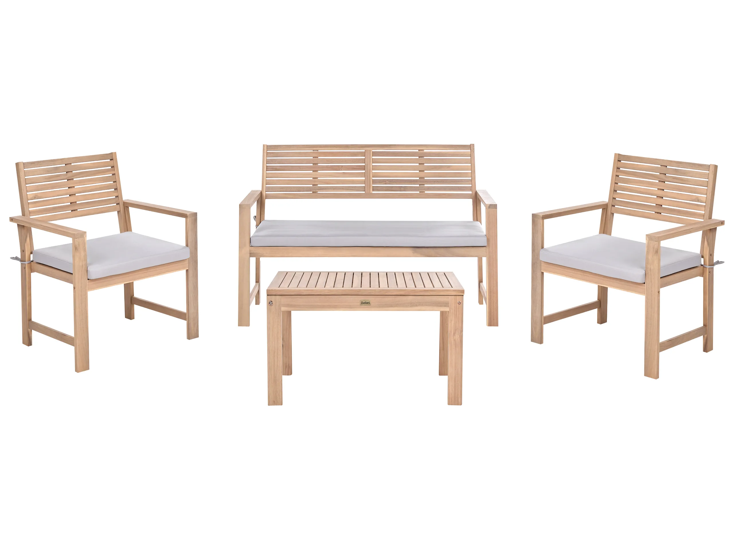 Garden Lounge Set with Table 4 Seater FIAMES Certified Acacia Wood Grey