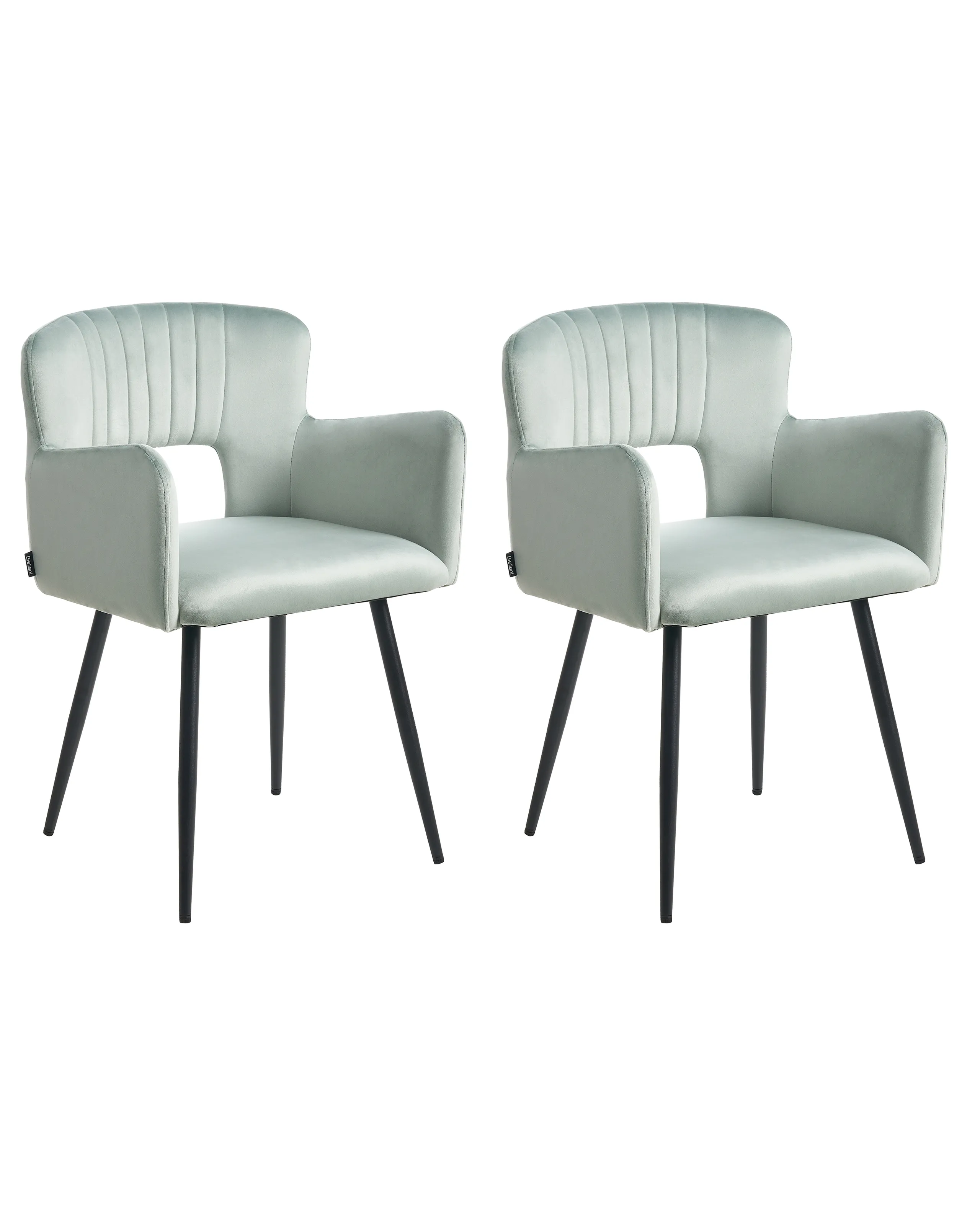 Conjunto de 2 sillas de comedor SANILAC Terciopelo Azul claro