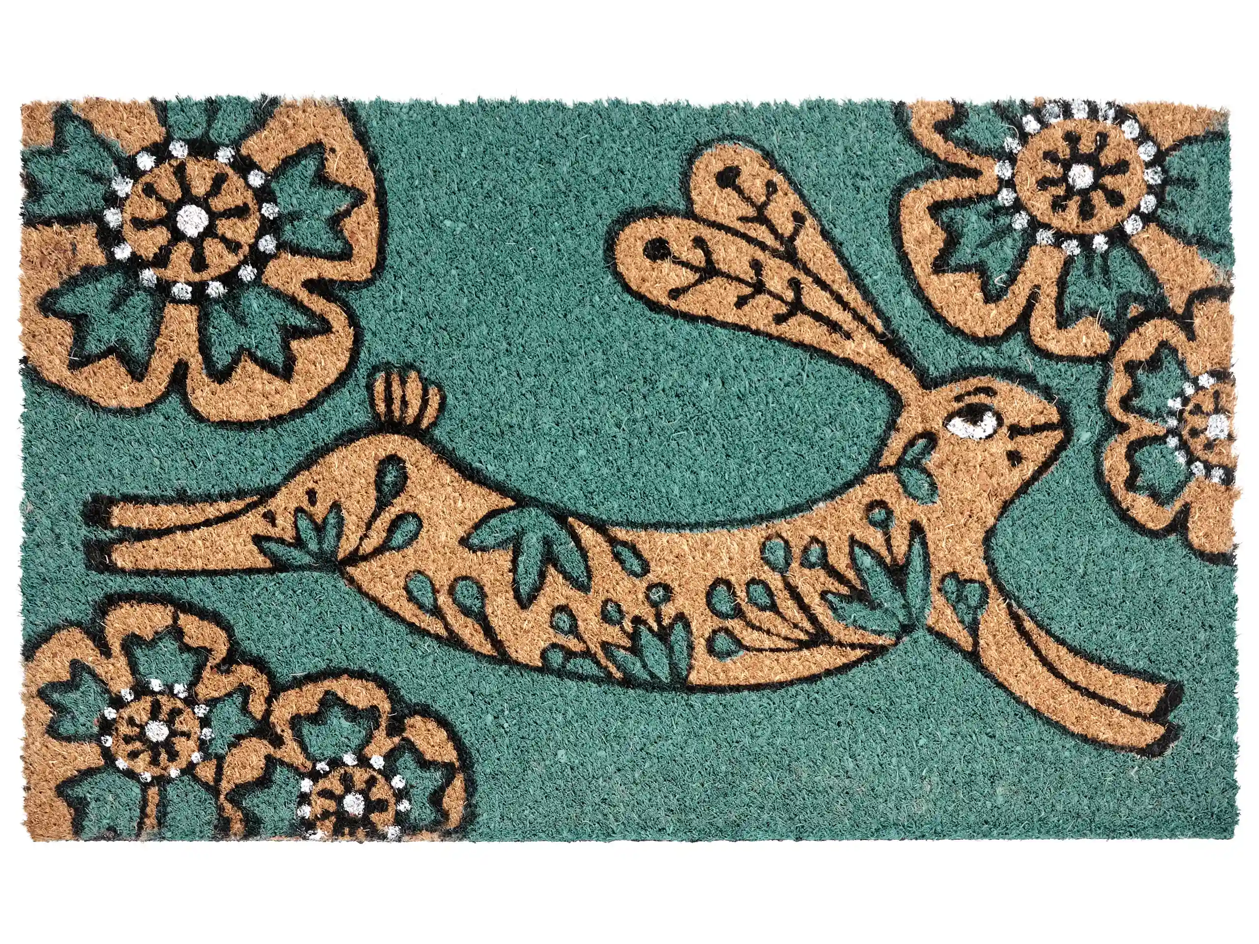 Doormat CLARK Teal 45 x 75 cm Rabbit Coir