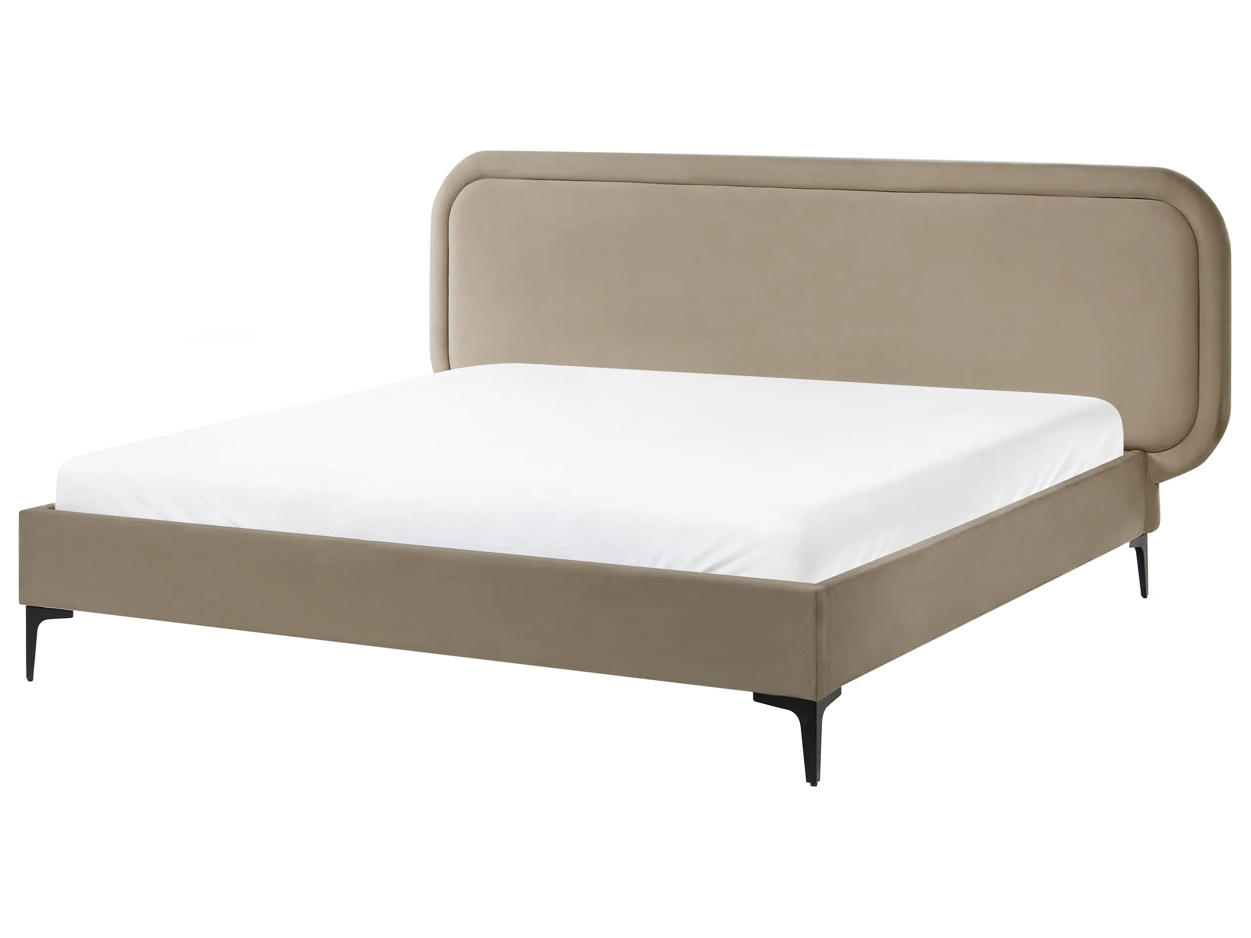Cama Terciopelo SUZETTE 160 x 200 cm Beige