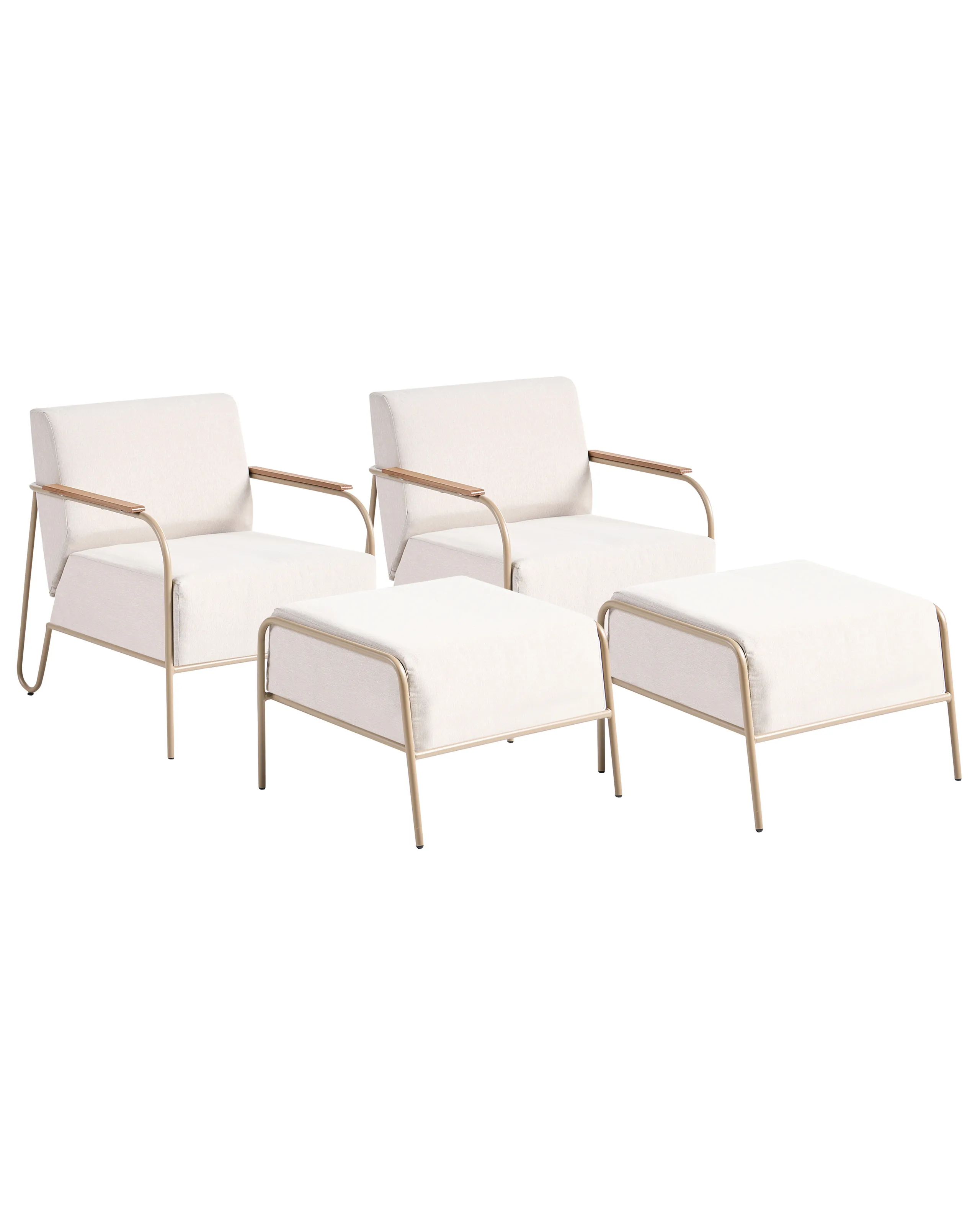 Conjunto de 2 sillas de jardín NIMIS con otomana Beige claro