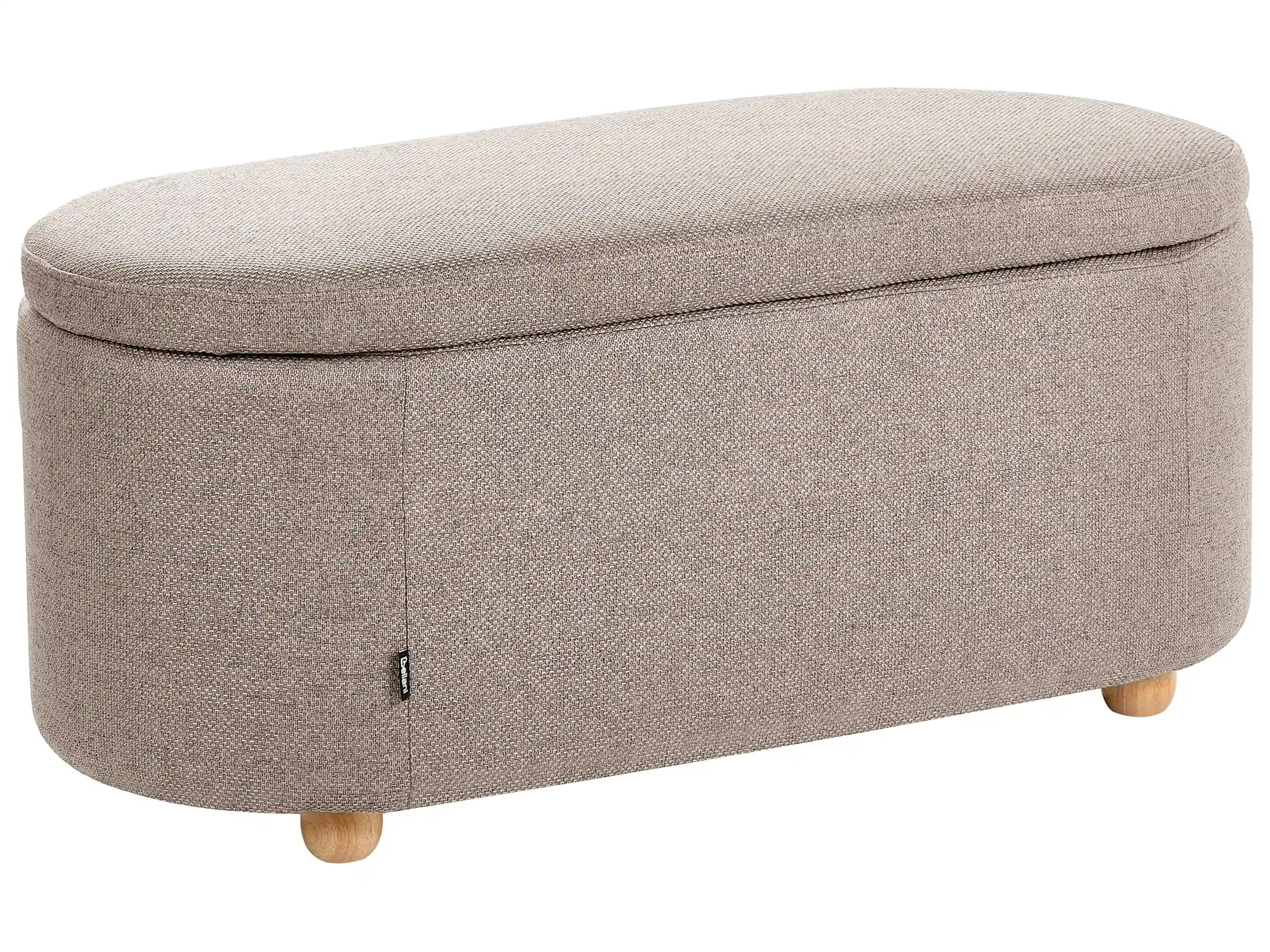 Banco tapizado con almacenaje HAYWARD Tela 98 cm 44 cm Beige