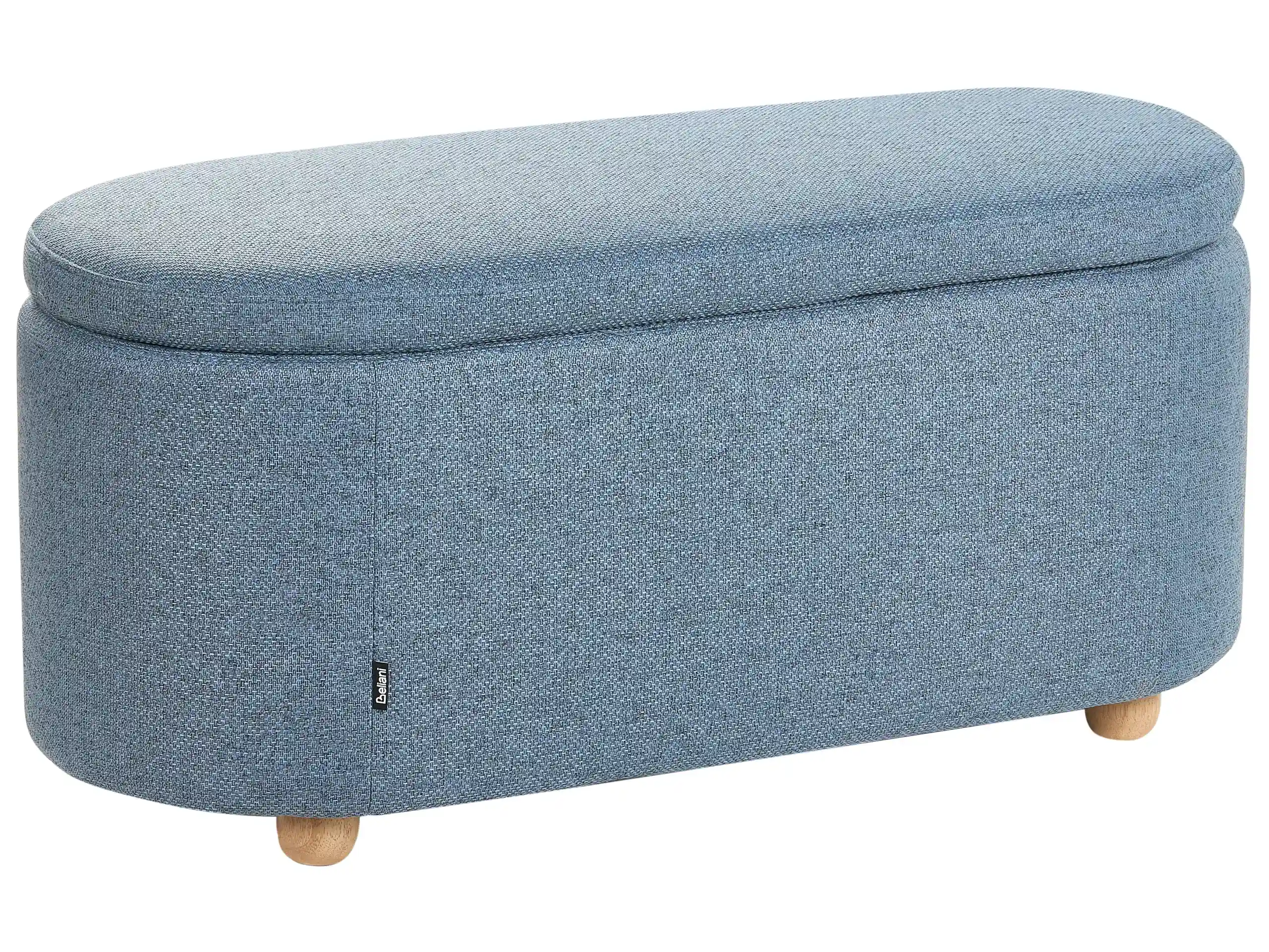 Banco tapizado con almacenaje HAYWARD Tela 98 cm 44 cm Azul