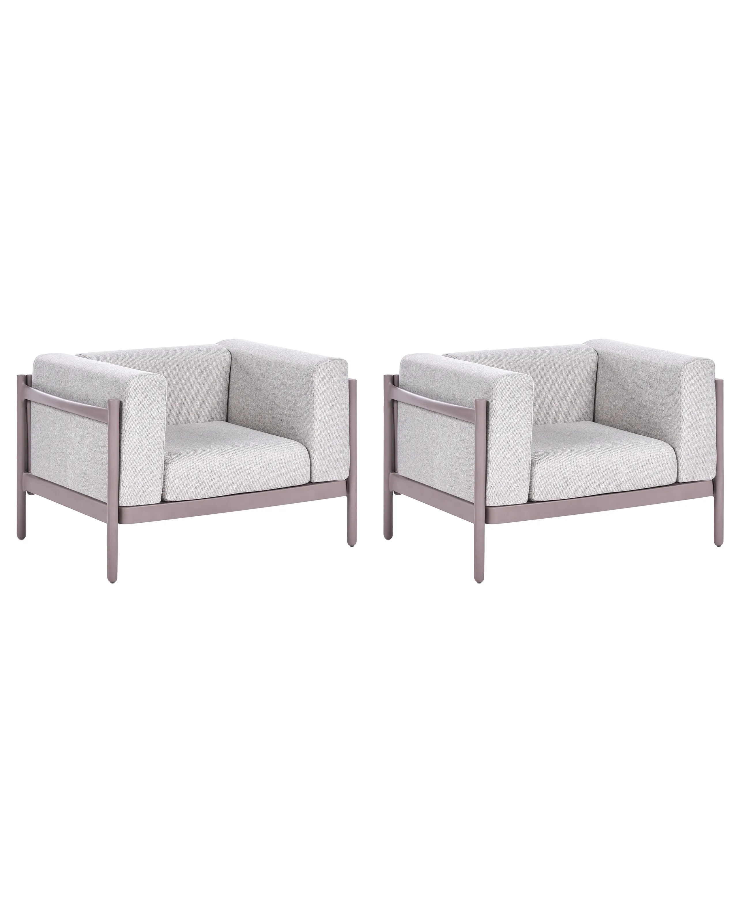 Conjunto de 2 sillones de jardín FERRETTI Gris pardo