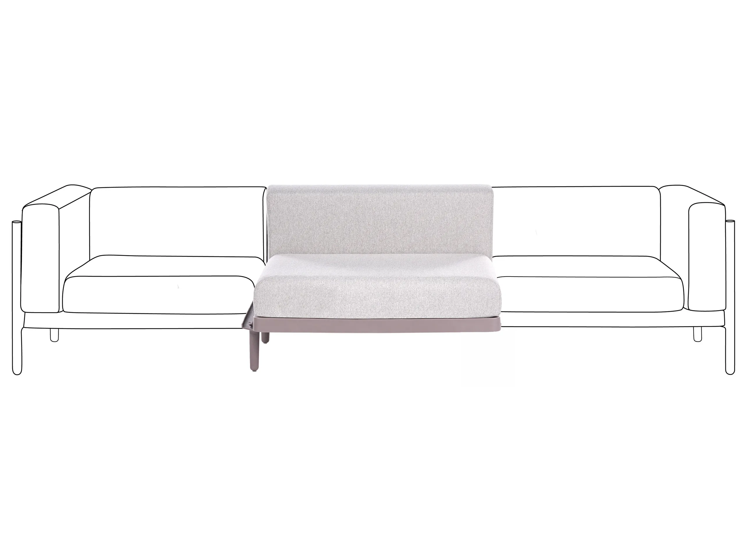 Garden Sofa Extension Module FERRETTI Taupe