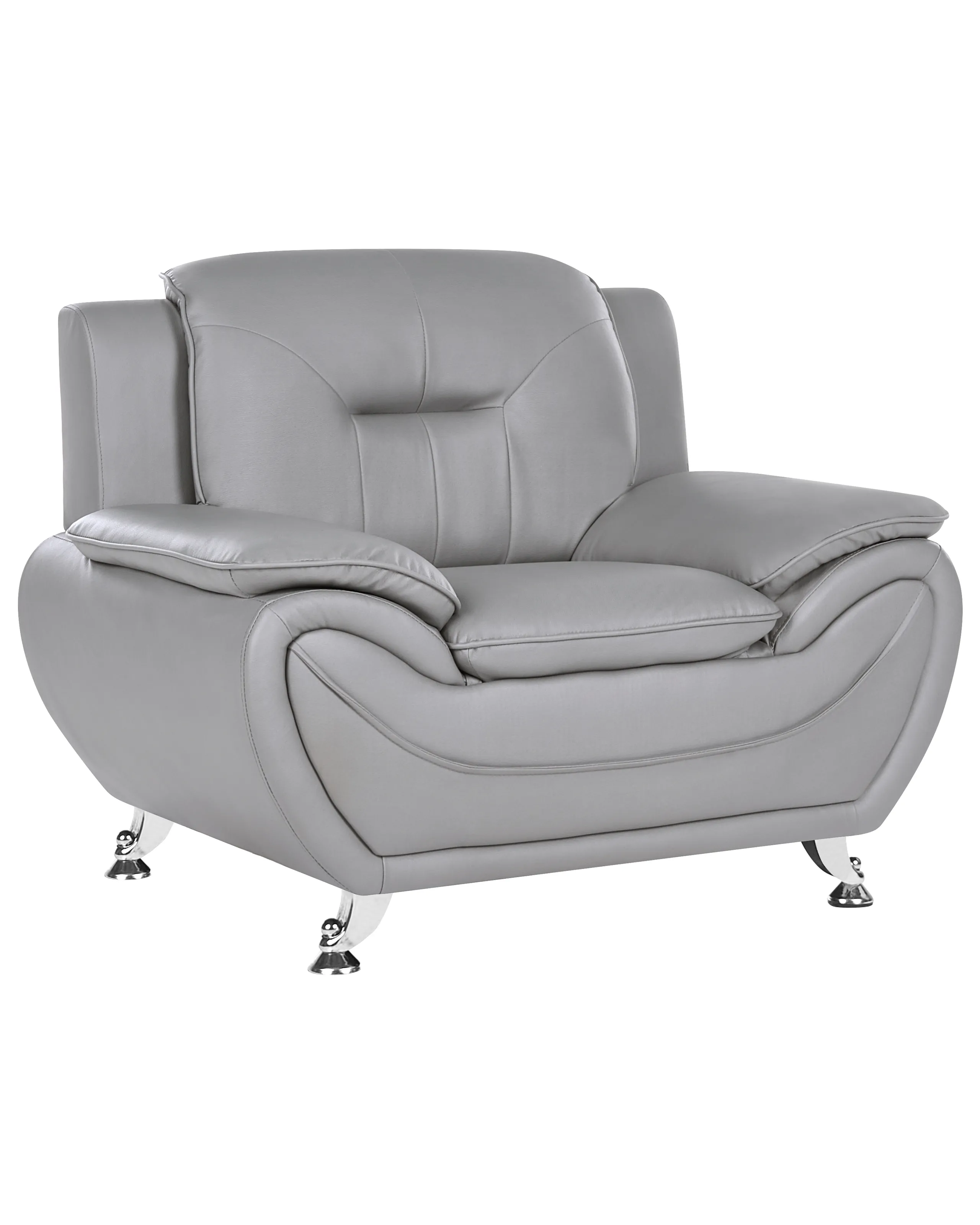 Armchair LEIRA Faux Leather Grey