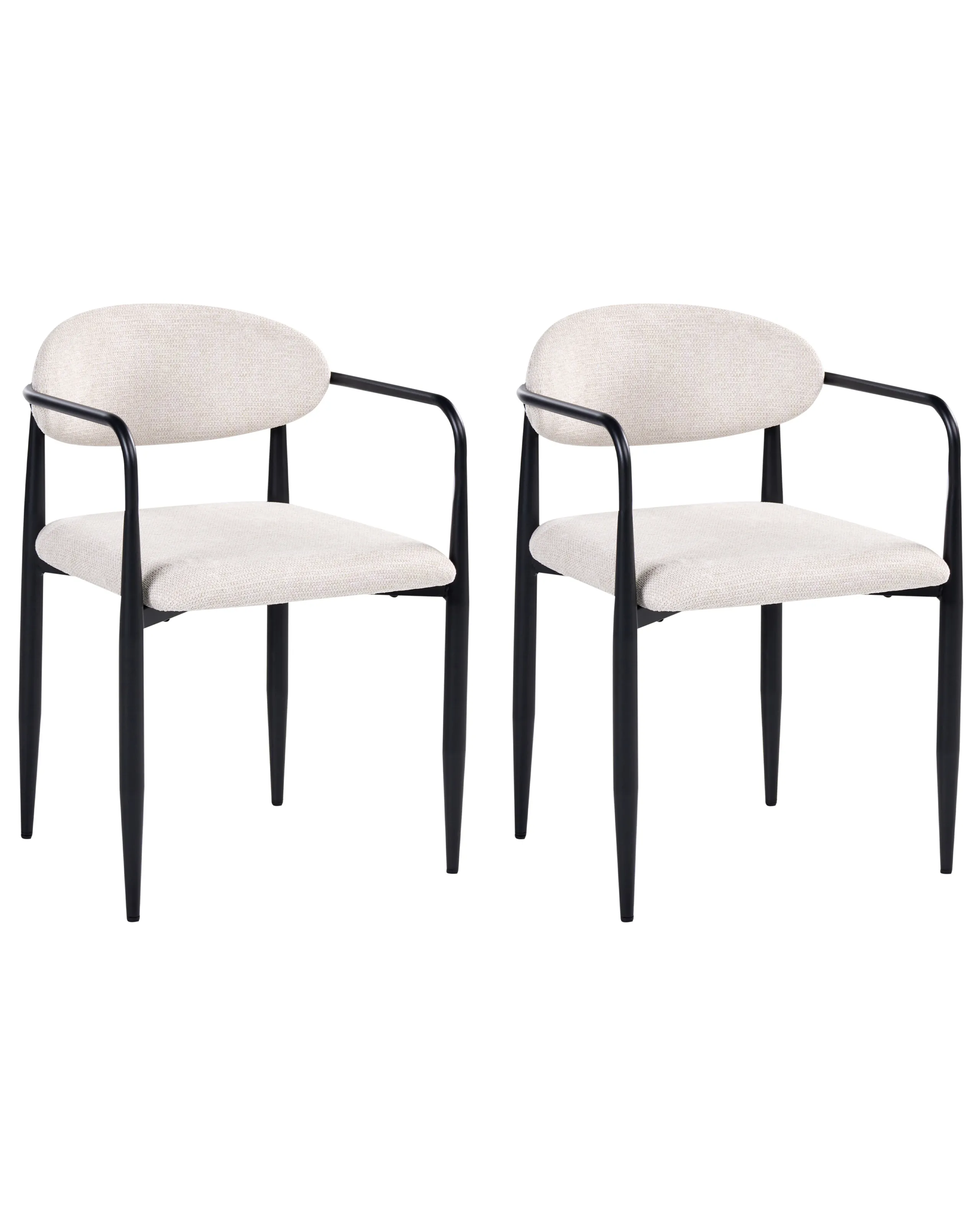 Conjunto de 2 sillas de comedor TANEVIK Tela Beige claro