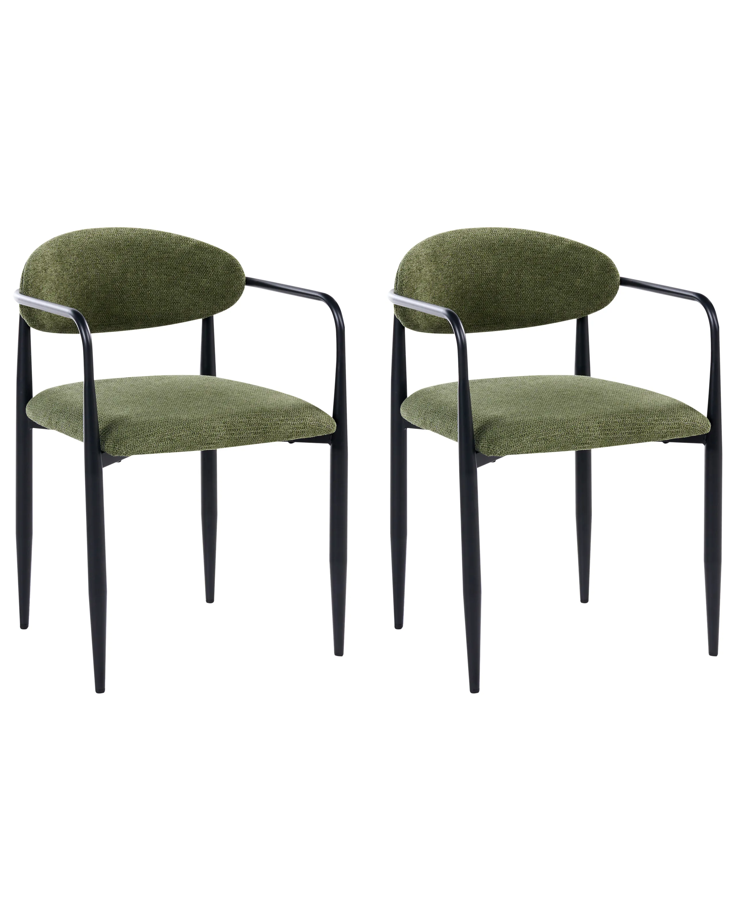 Conjunto de 2 sillas de comedor TANEVIK Tela Verde