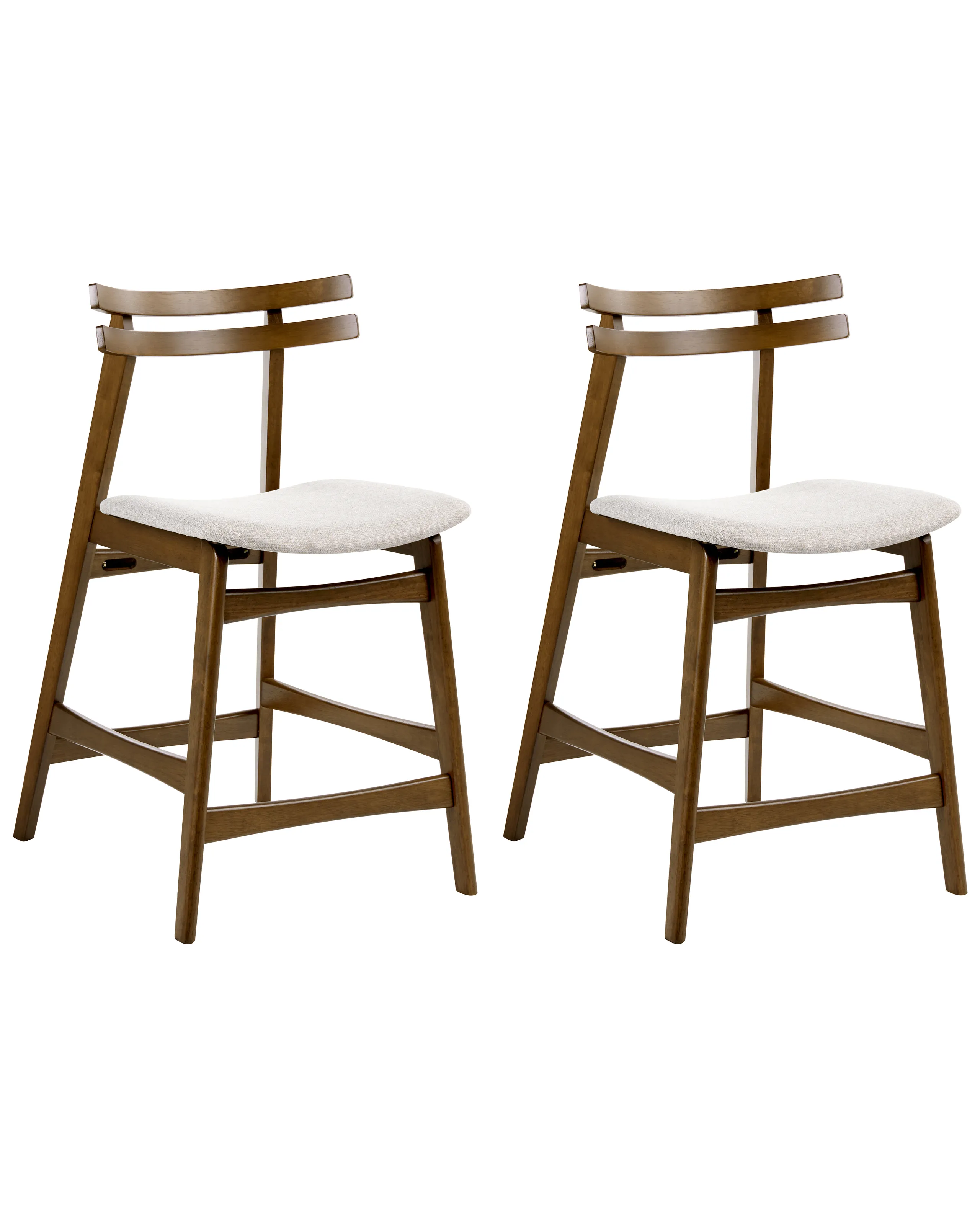 Conjunto de 2 sillas de bar CYNTHIANA Madera Marrón/Beige claro