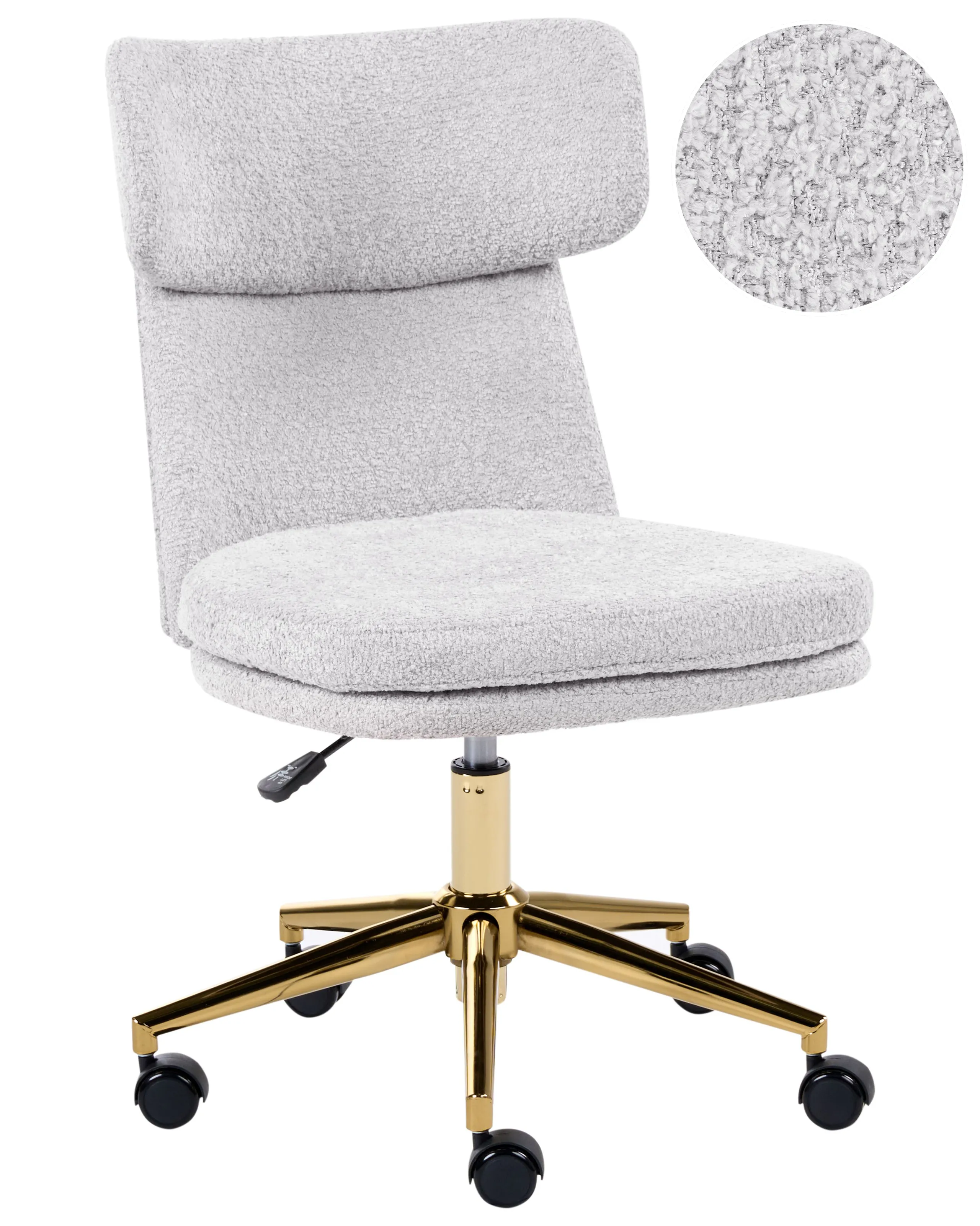 Desk Chair GRANBY Boucle Light Grey