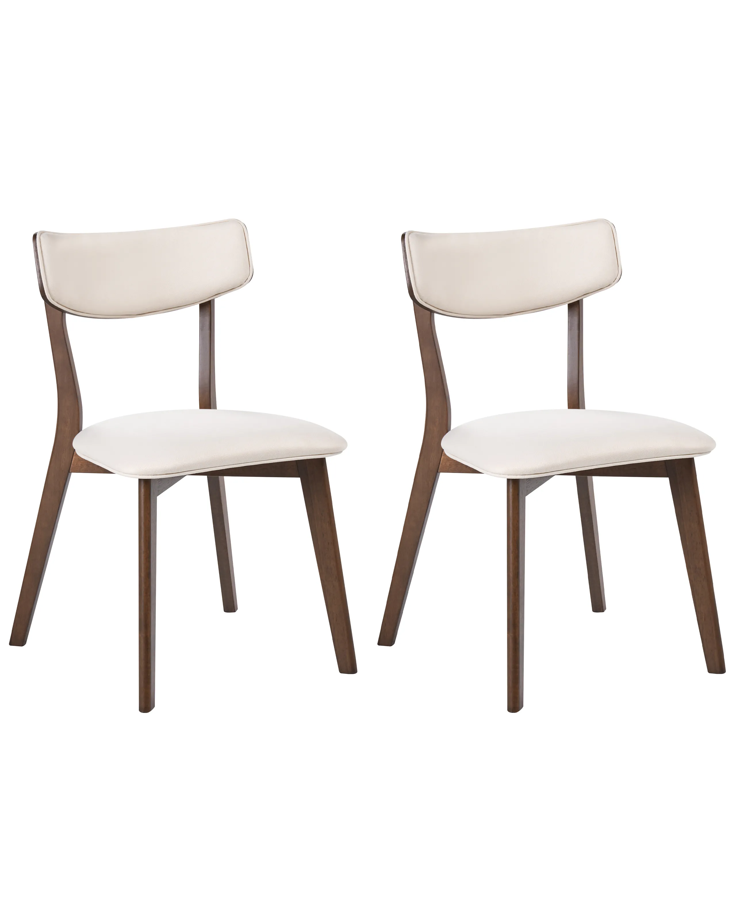 Conjunto de 2 sillas de comedor YUMA Madera Blanco crema/Marrón