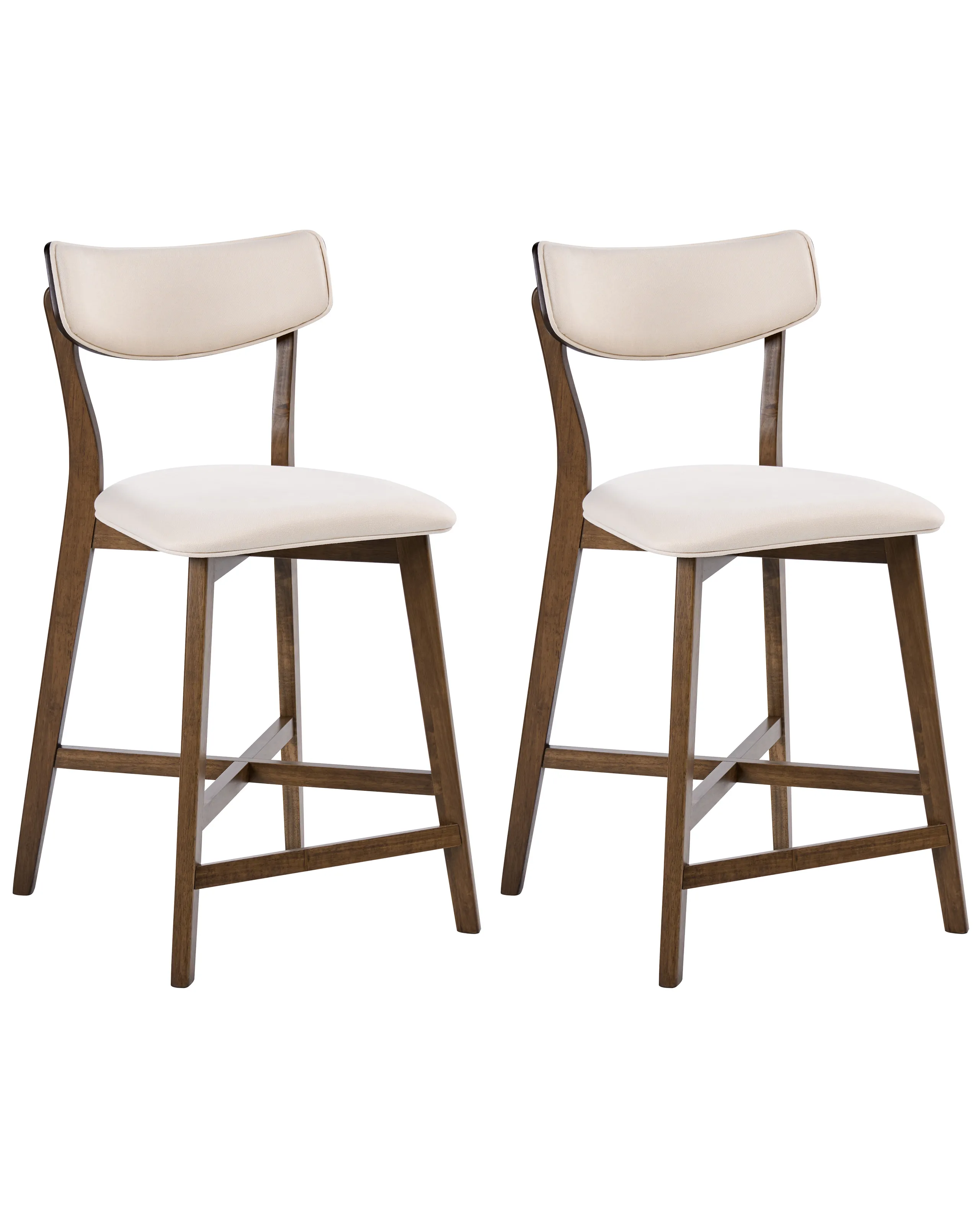Conjunto de 2 sillas de bar YUMA Madera Blanco crema/Marrón