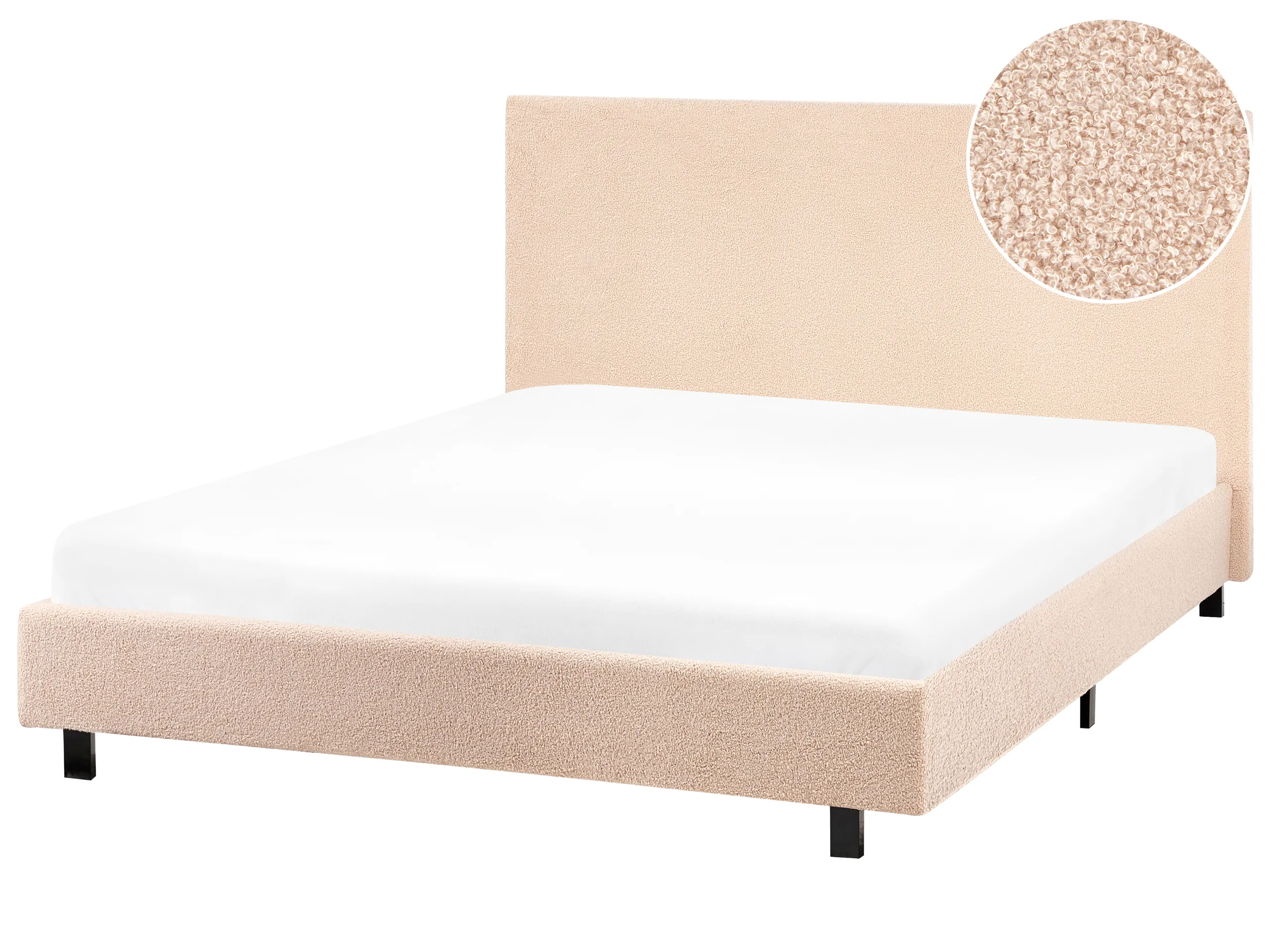 Cama Bouclé ALBI 120 x 200 cm Beige