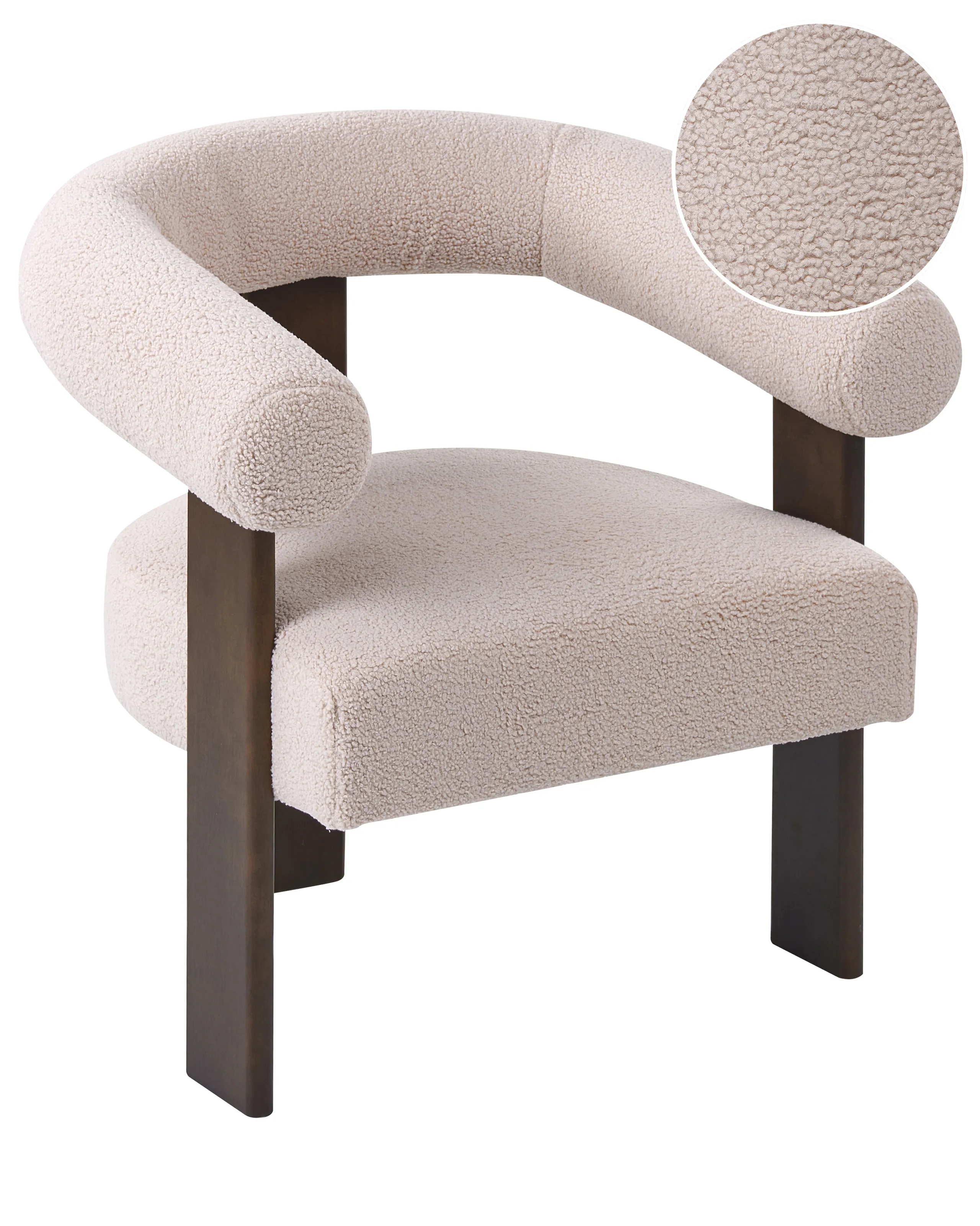 Armchair ILBRO Boucle Dark Brown/ Beige