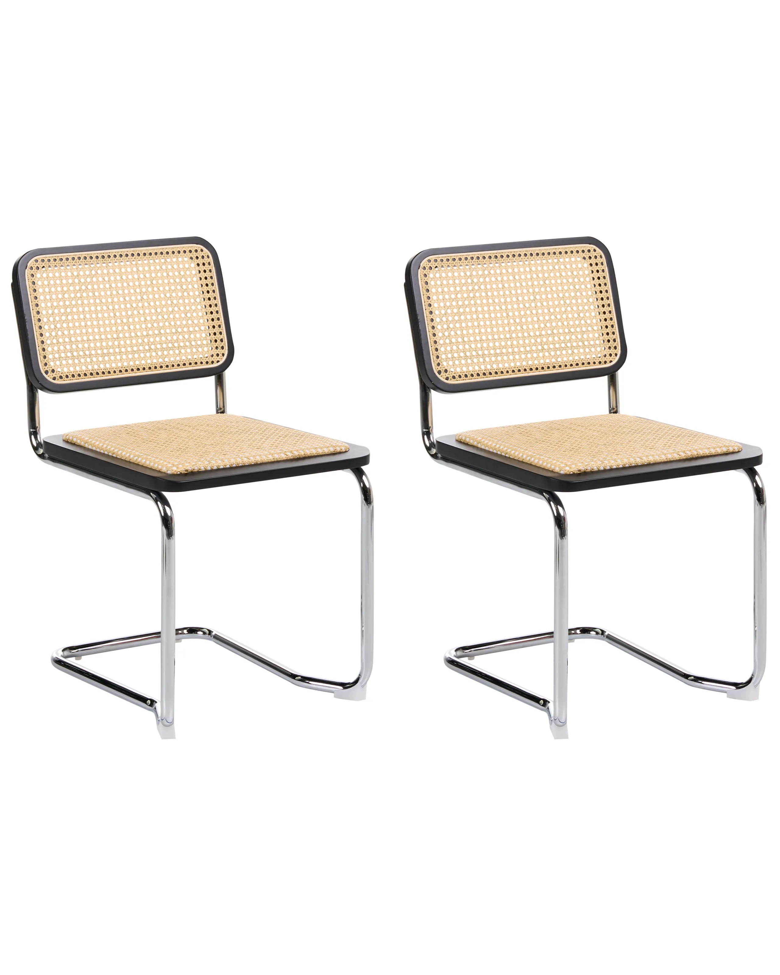 Conjunto de 2 sillas de comedor CORDOVA Ratán Negro