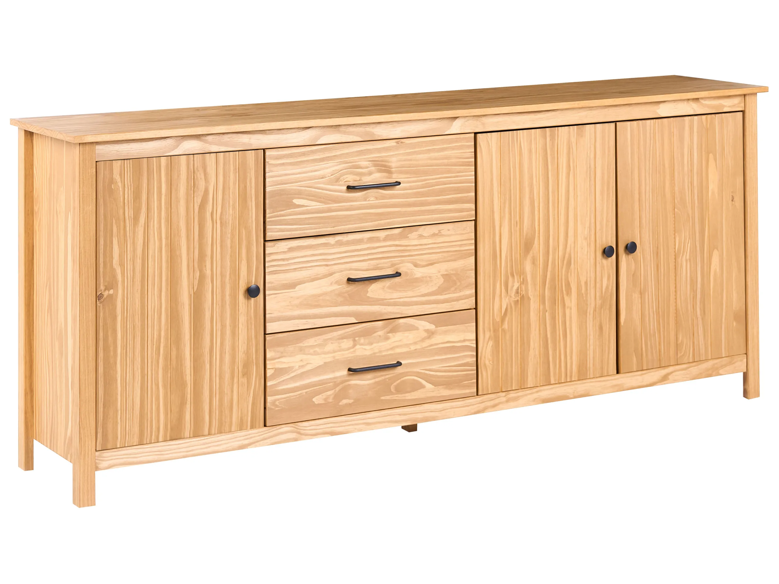 Aparador de 3 puertas LEONORA Madera de pino Marrón claro