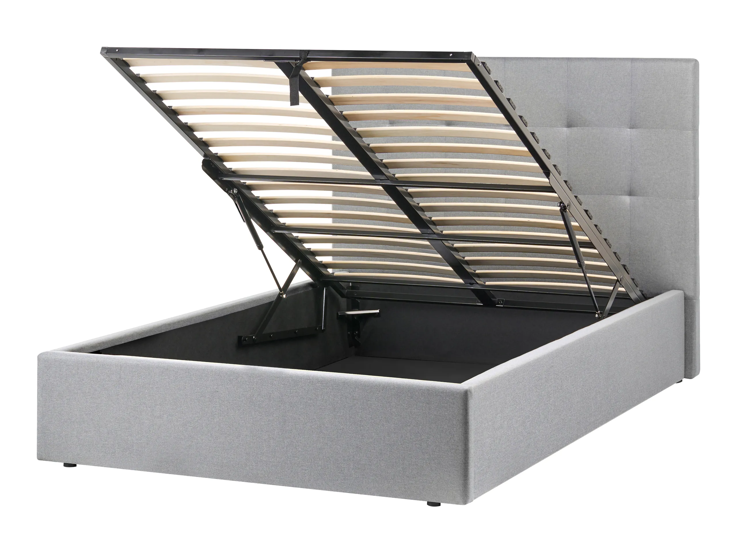 Cama con almacenaje Tela LORIENT 120 x 200 cm Gris