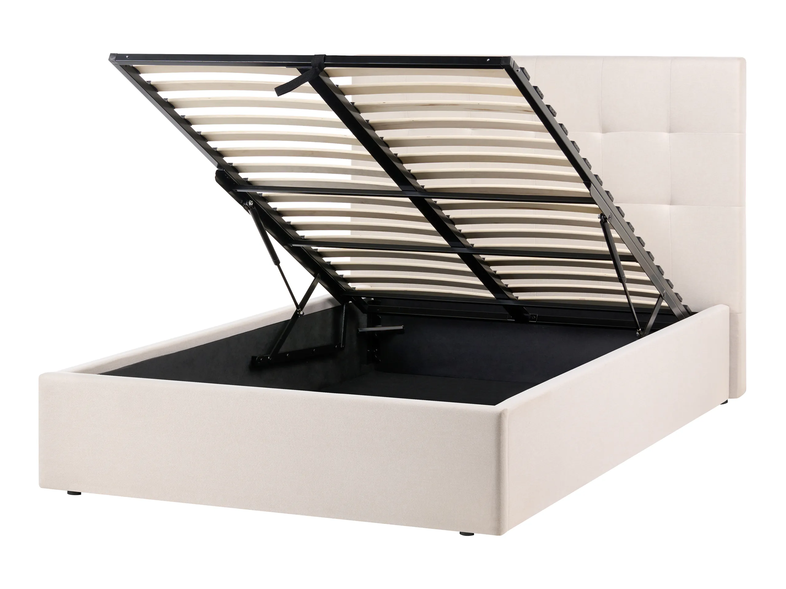 Cama con almacenaje Tela LORIENT 120 x 200 cm Beige